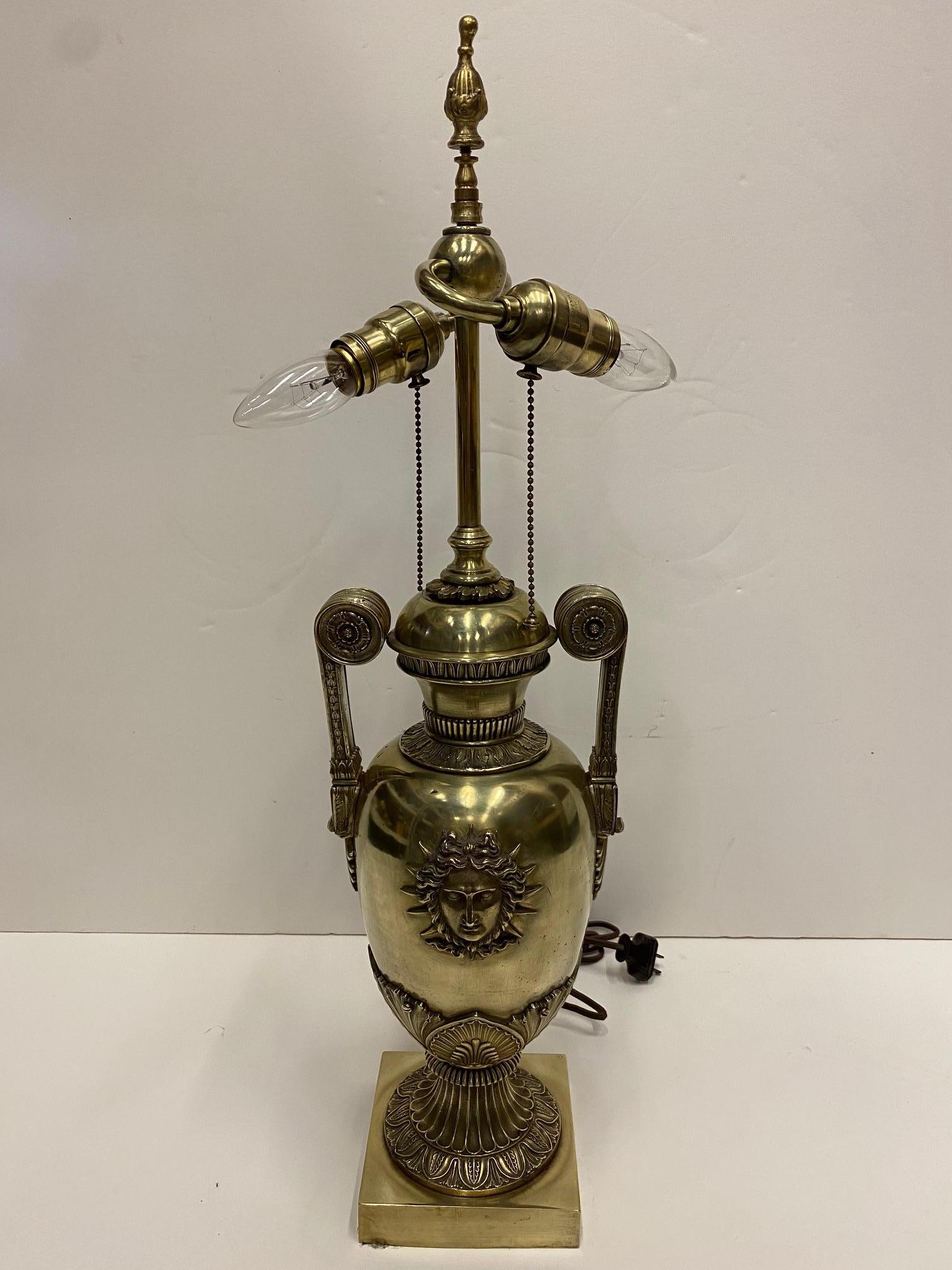 Extraordinary Antique French Cast Bronze Table Lamp In Excellent Condition In Hopewell, NJ
