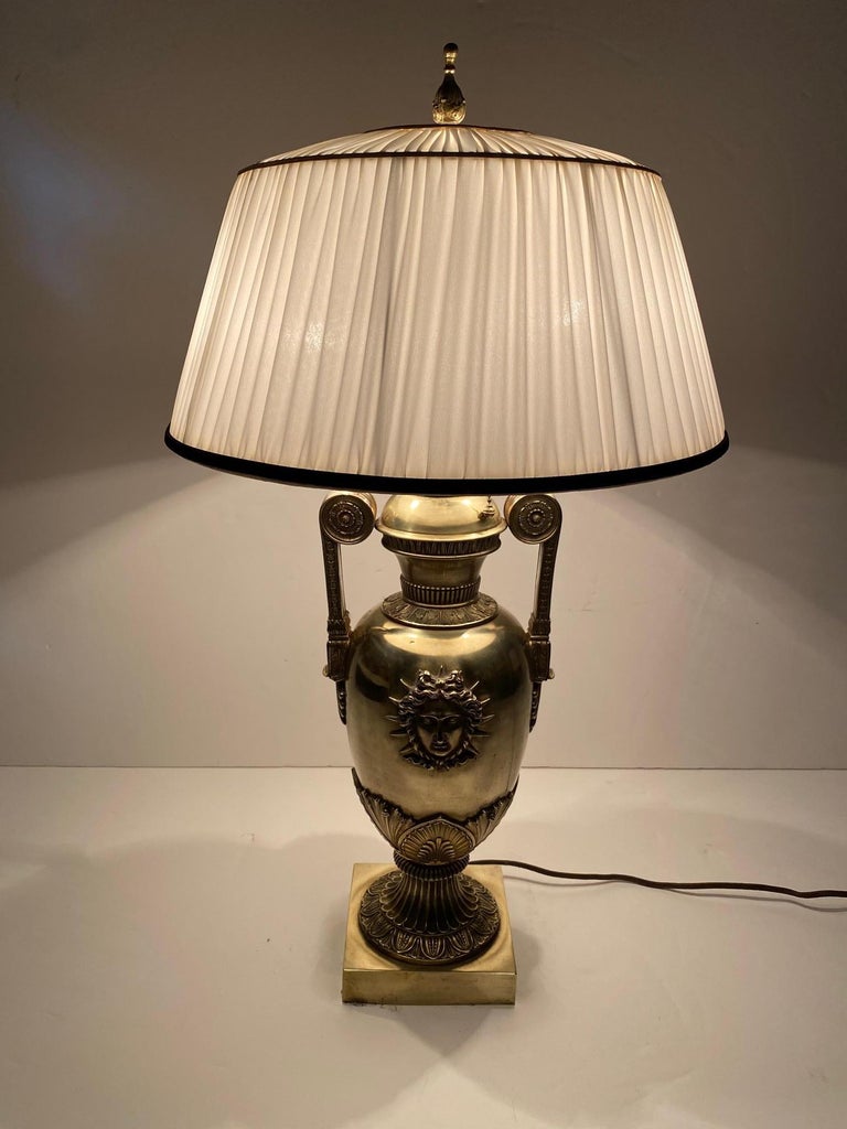 Extraordinary Antique French Cast Bronze Table Lamp For Sale at 1stDibs