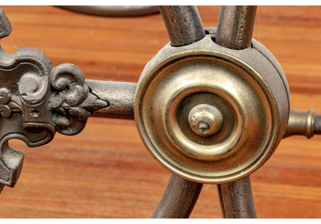 Industrial Era French Iron and Brass Pastry Table with Glass Top 8