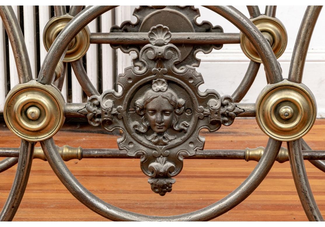 19th Century Industrial Era French Iron and Brass Pastry Table with Glass Top