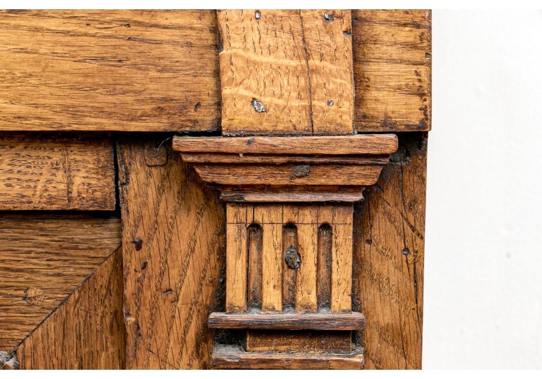 Extraordinary Antique French Oak Enfilade Cabinet In Distressed Condition In Bridgeport, CT