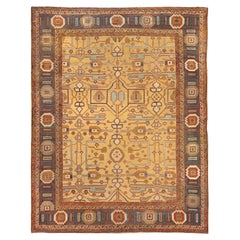 Alriz Collection Extraordinary Antique Geometric Gold & Blue Tribal Bakshaish