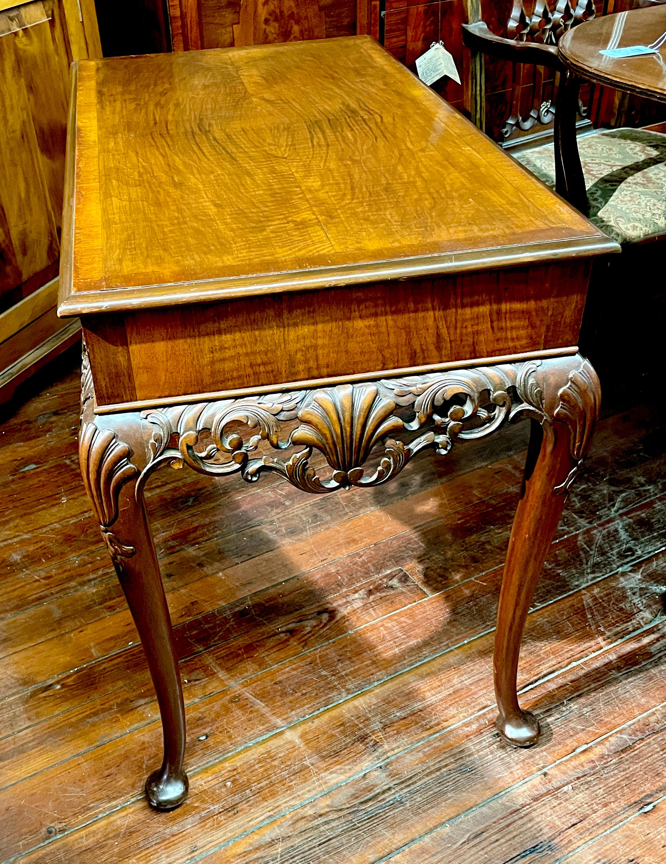 Extraordinary Antique Georgian Revival Irish Chippendale Carved Walnut Console 6