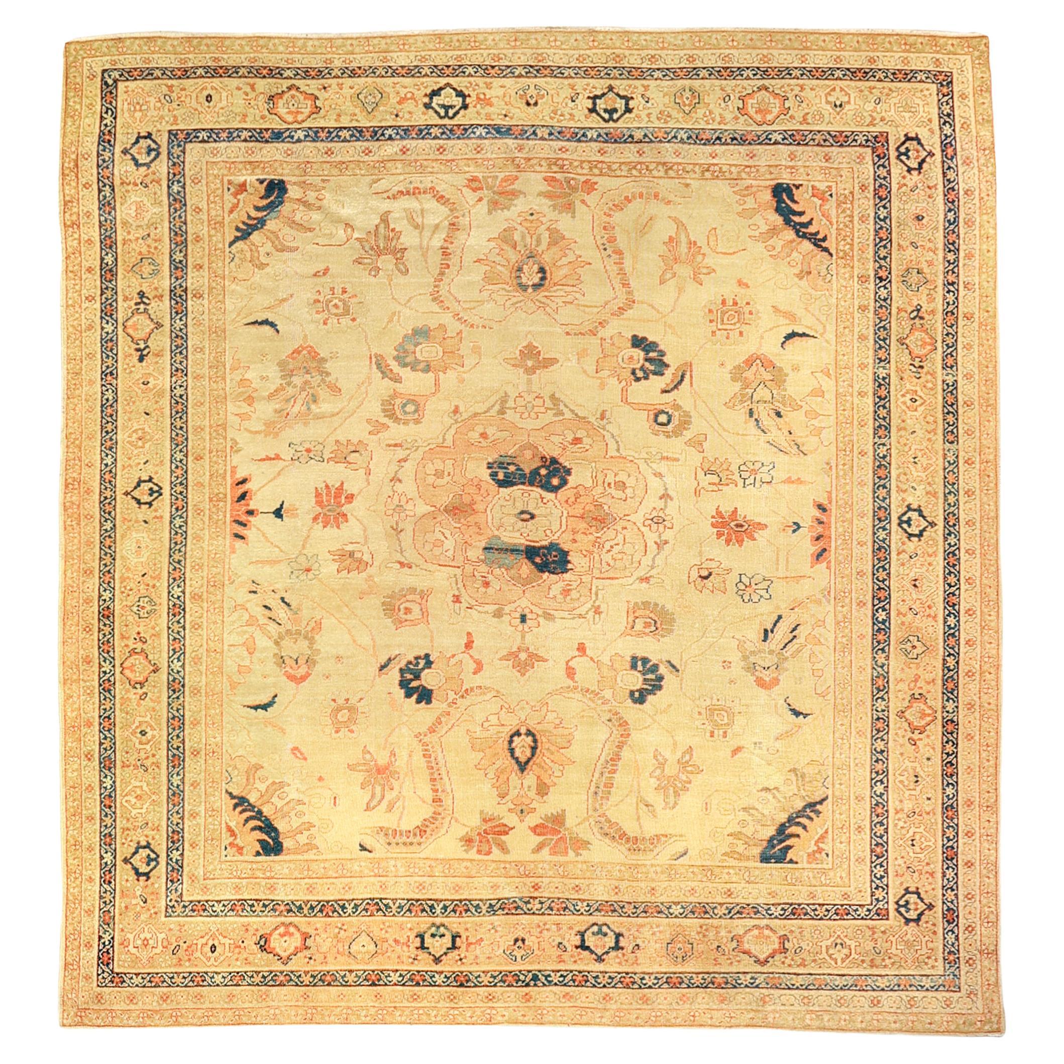 Extraordinary antique ivory gold Sultanabad