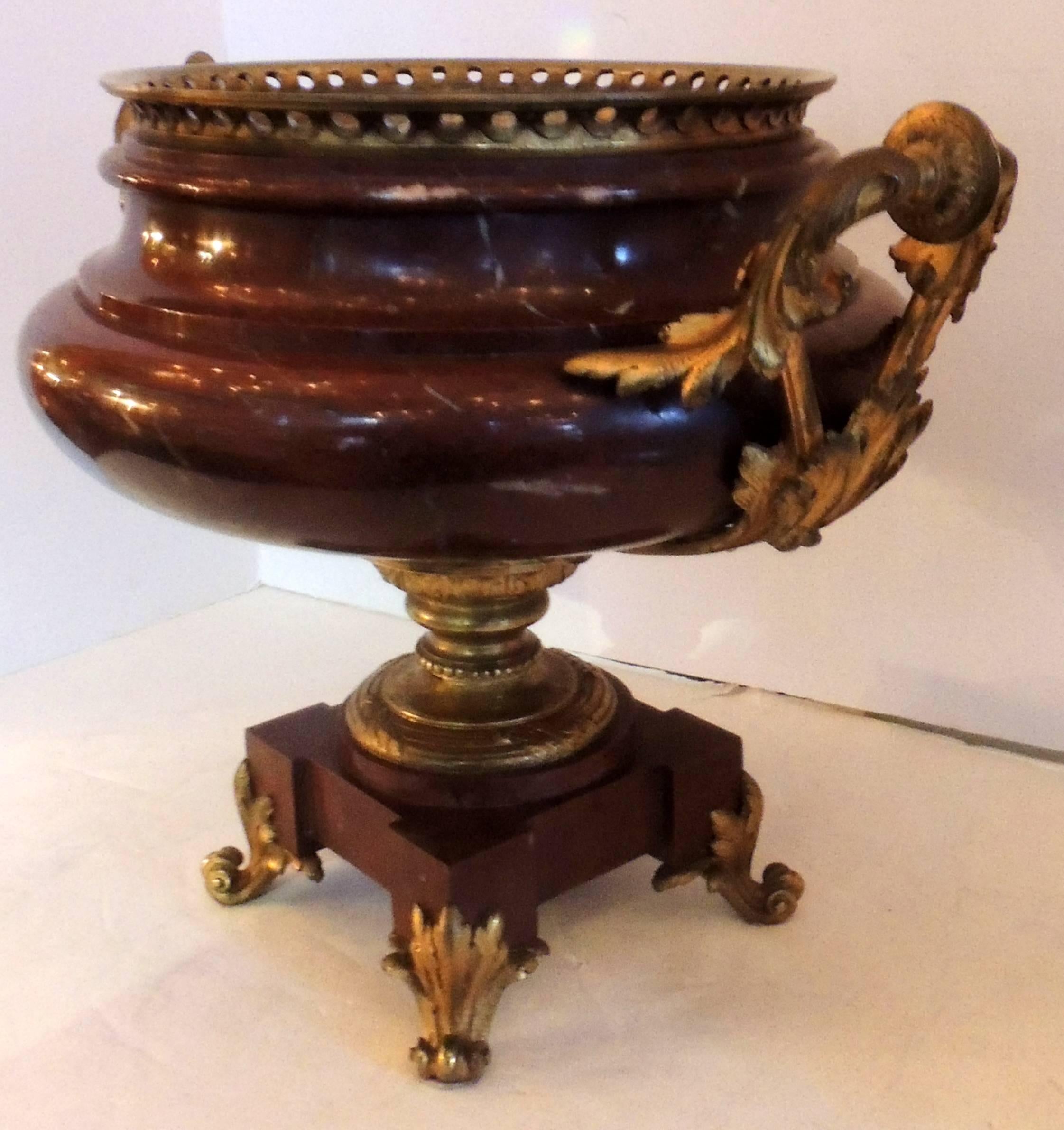 Extraordinary Antique Rouge Marble Gilt Dore Bronze Ormolu-Mounted Centrepiece In Good Condition In Roslyn, NY