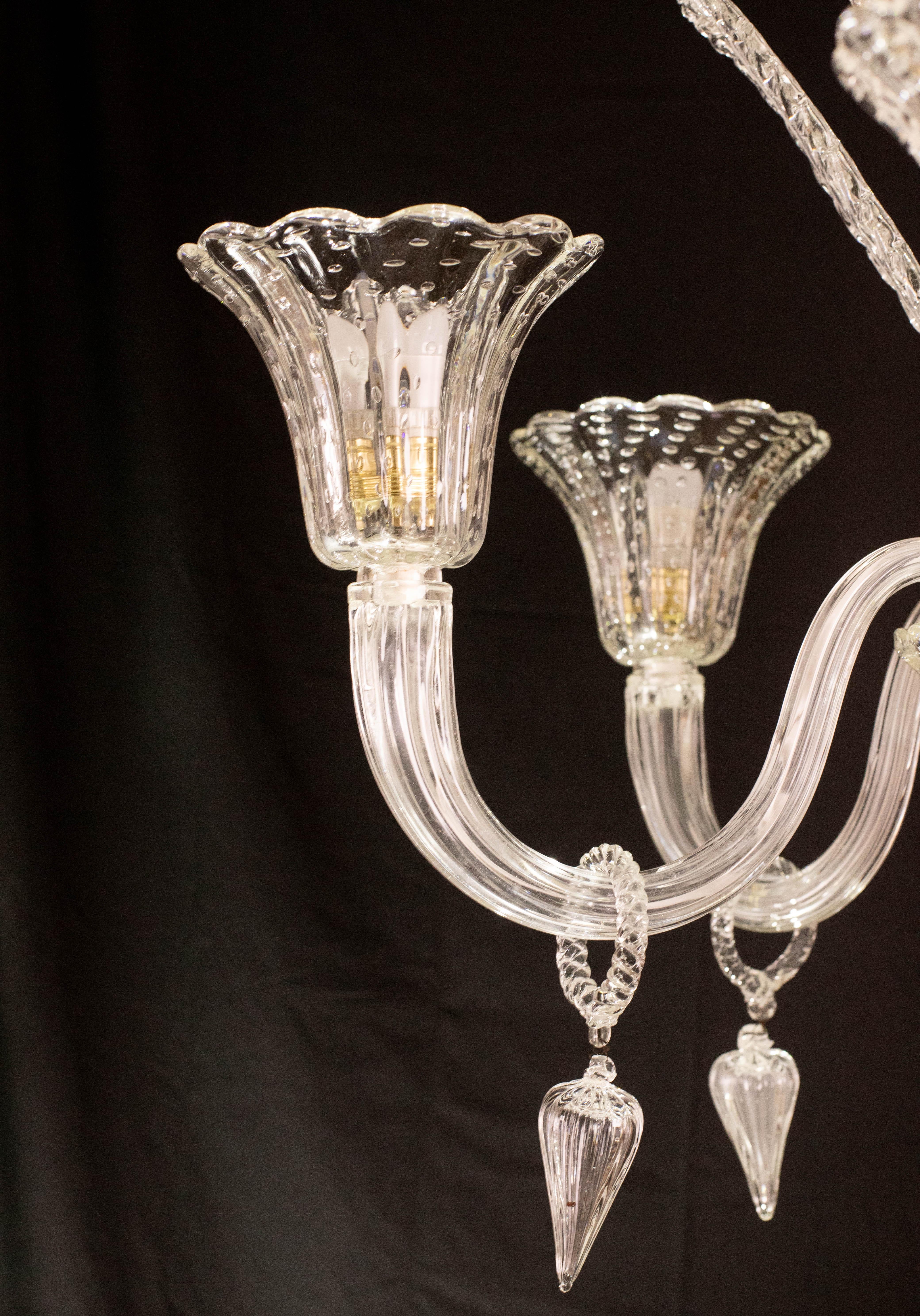 Extraordinaire lustre Barovier&Toso de style Art déco, en verre 