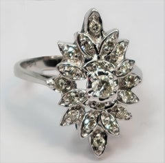 Extraordinary Art Deco Diamond Ring, 585 White Gold