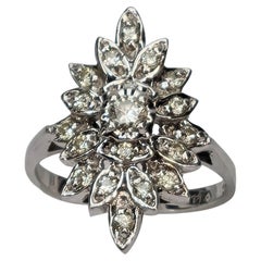 Extraordinary Art Deco Diamond Ring, 585 White Gold