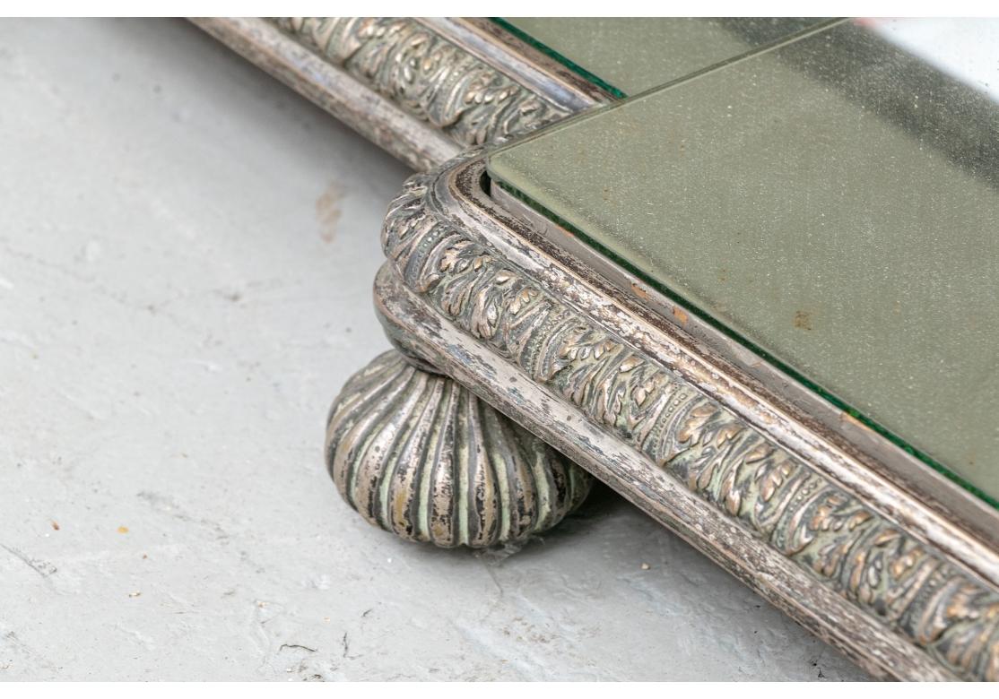 Extraordinary Art Deco Era Mirrored and Silver Plated Bronze Vanity in Two Parts For Sale 6