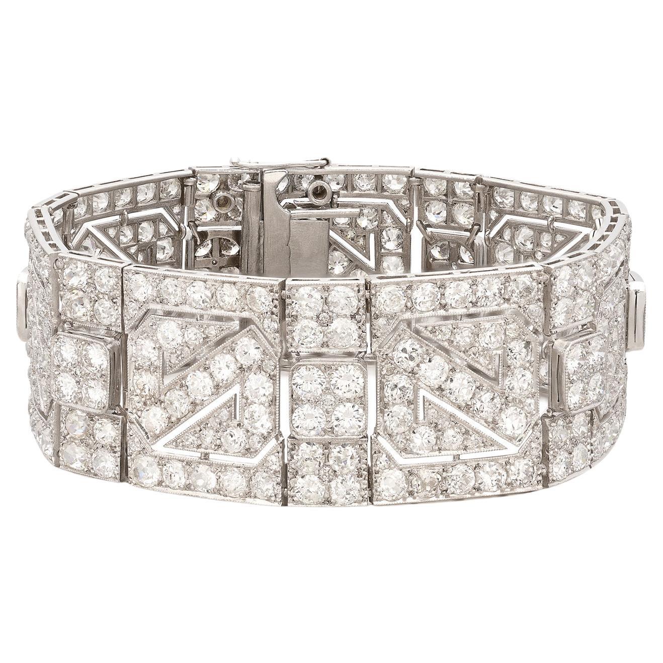 Extraordinary Art Deco Platinum Diamond Bracelet