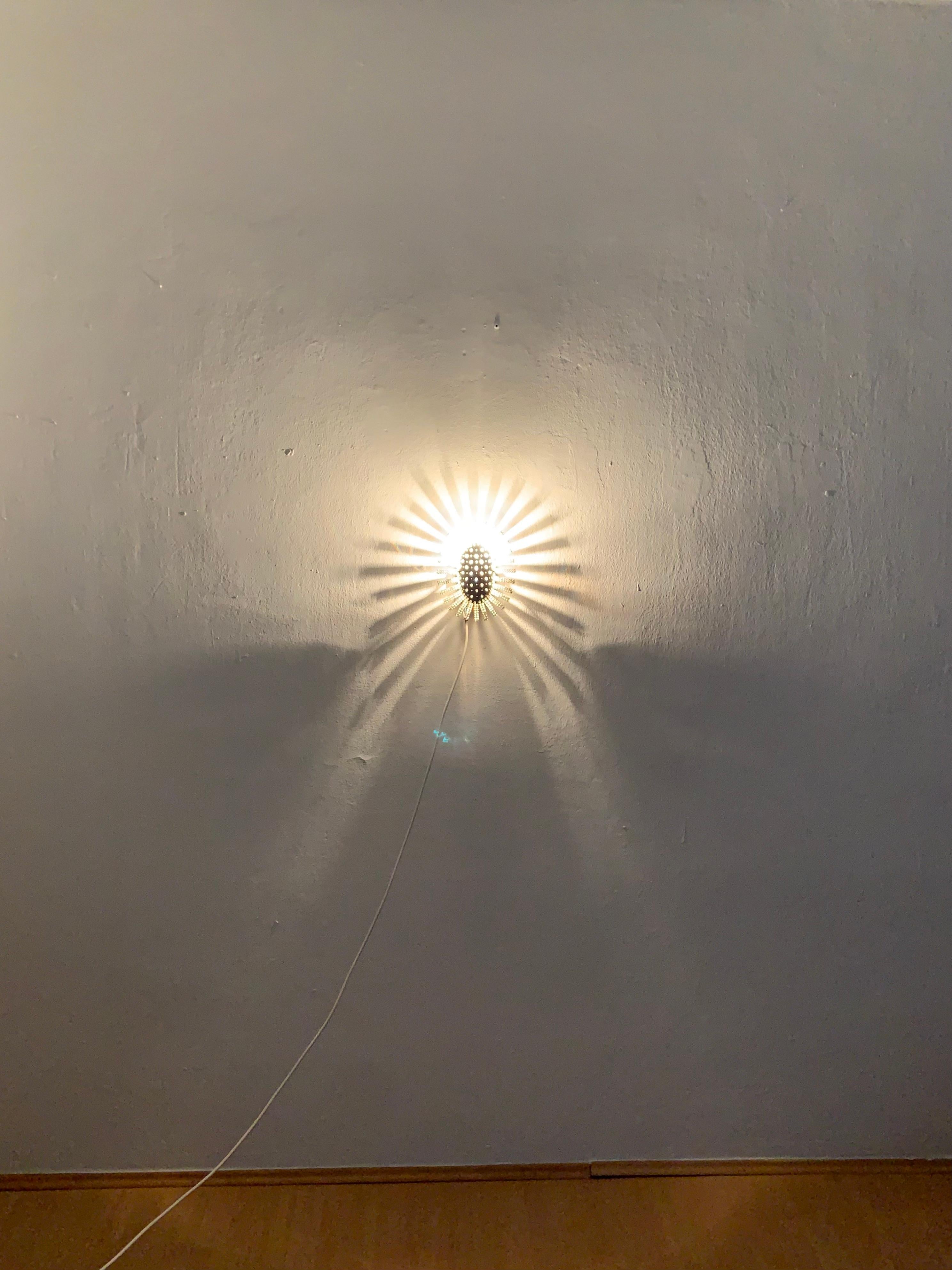 Extraordinary Austrian Crystal Glass Sunburst Wall Lamp For Sale 4