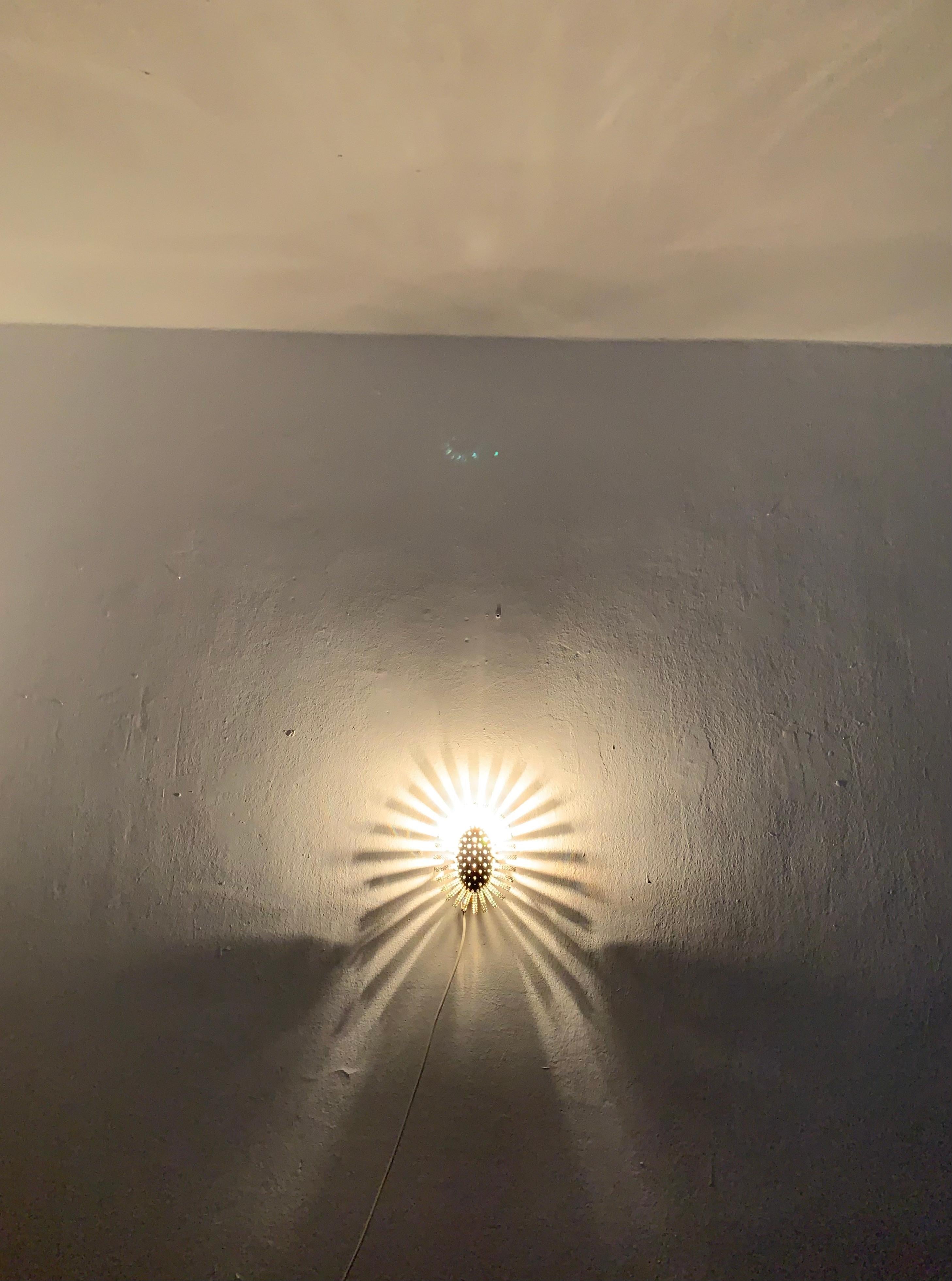 Extraordinary Austrian Crystal Glass Sunburst Wall Lamp For Sale 5