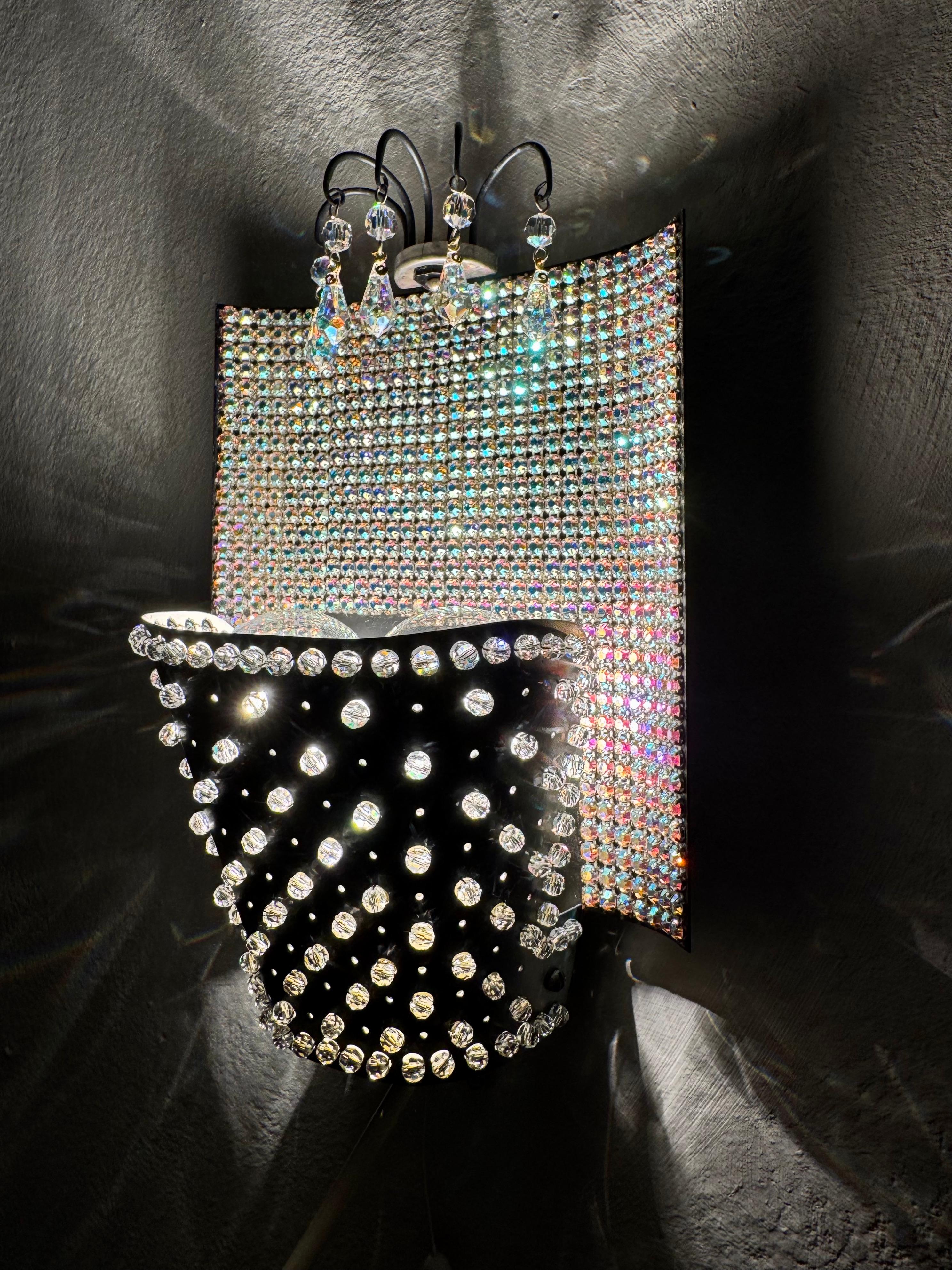 Extraordinary Austrian Crystal Glass Wall Lamp For Sale 5