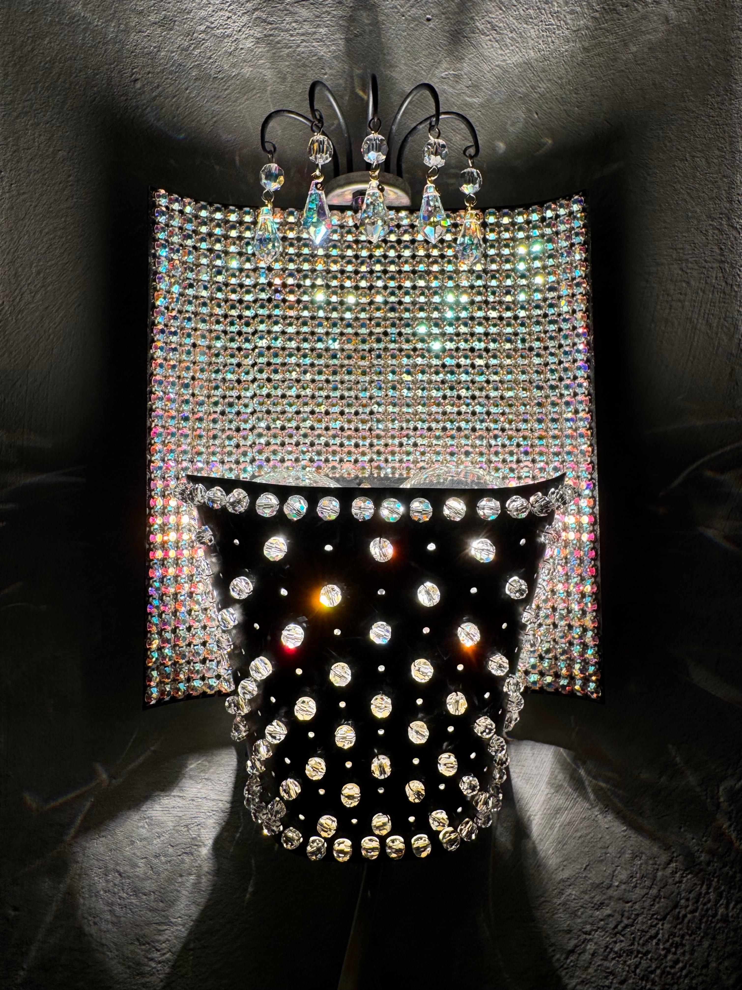 Extraordinary Austrian Crystal Glass Wall Lamp For Sale 6