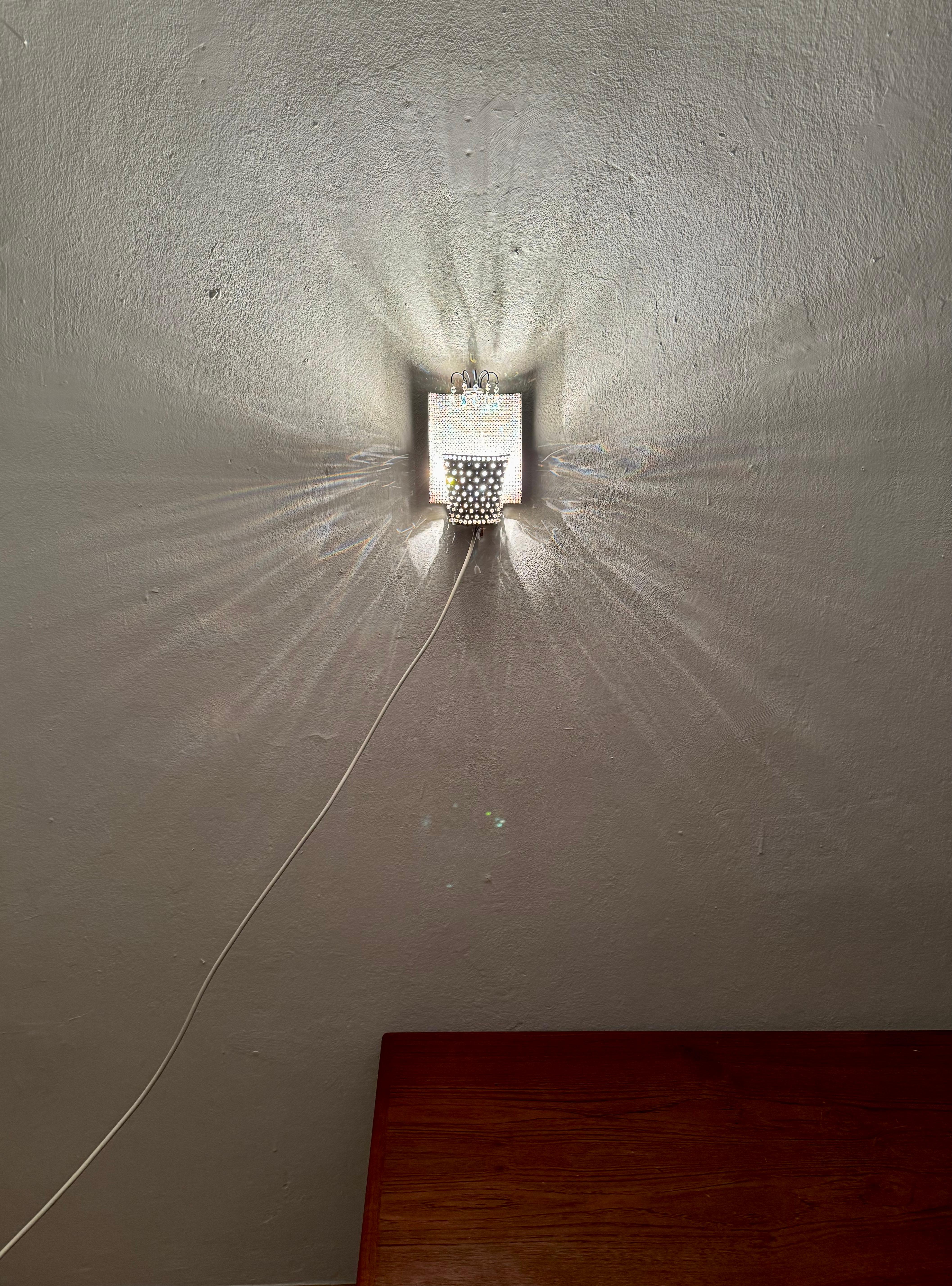 Extraordinary Austrian Crystal Glass Wall Lamp For Sale 10
