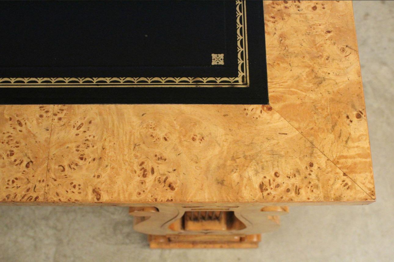 Extraordinary Baker Stately Homes Russian Empire Burled Mappa Desk and Chair For Sale 5