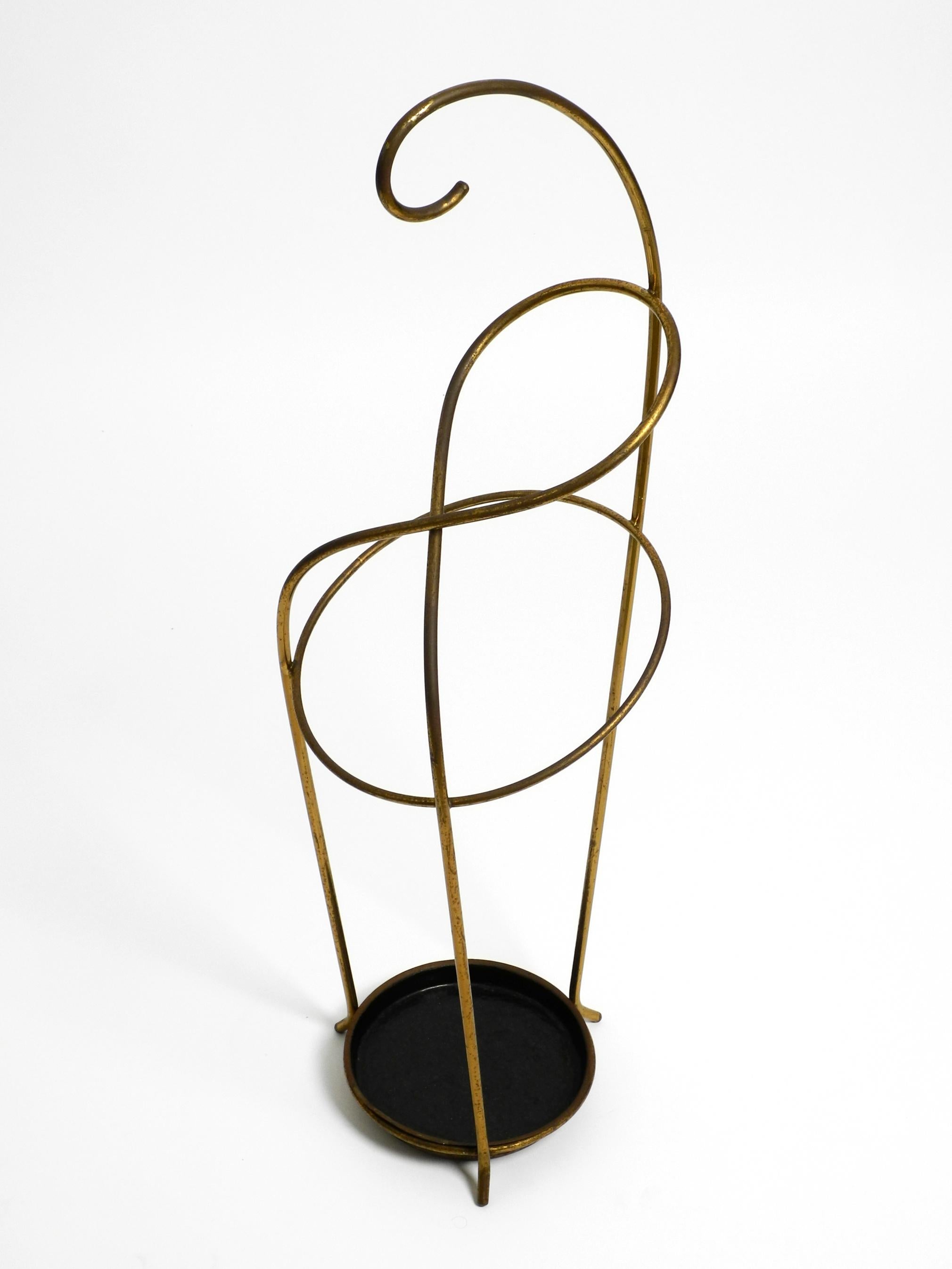 Extraordinary beautiful rare Mid Century Modern brass umbrella stand For Sale 12