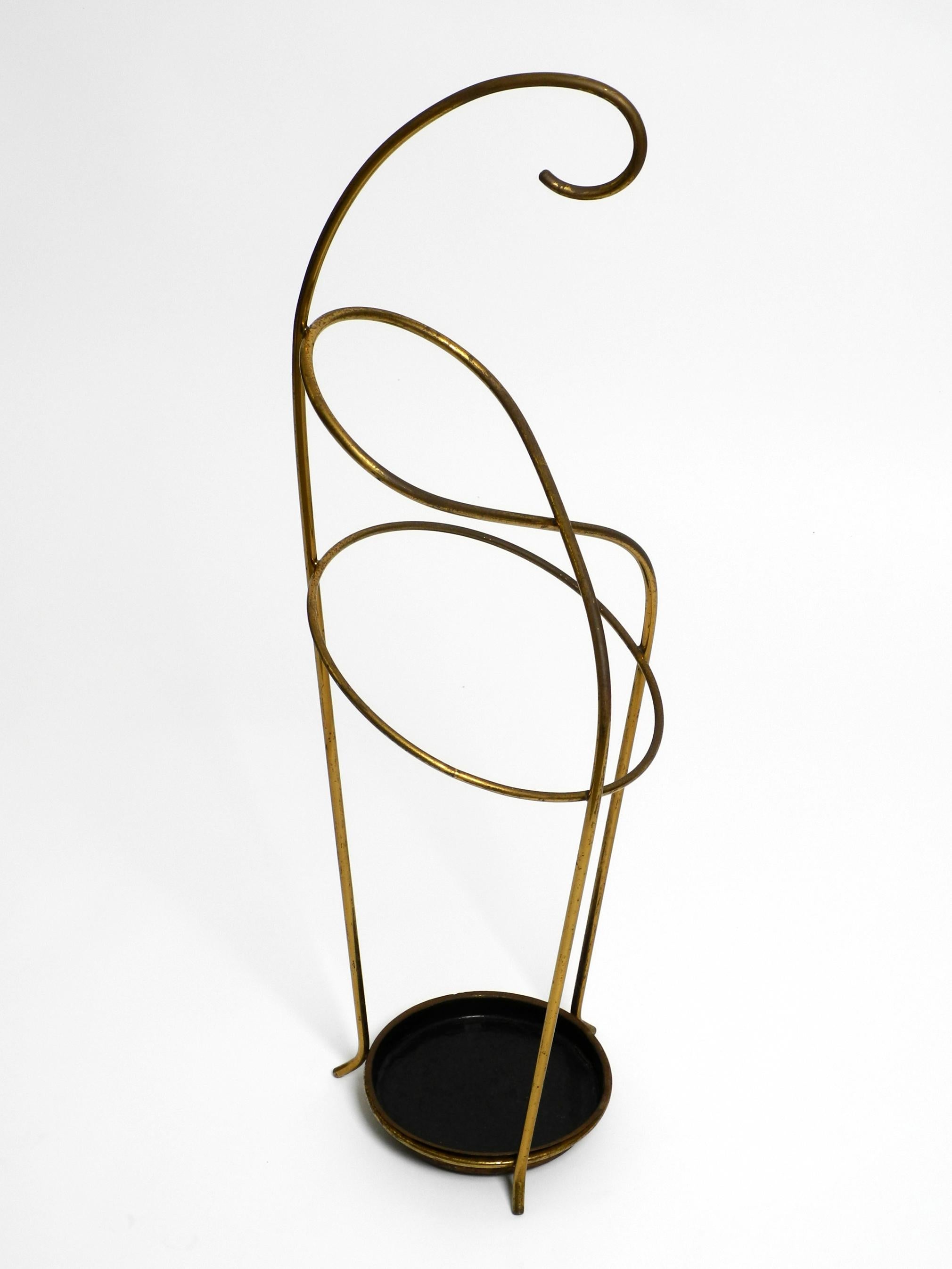 Extraordinary beautiful rare Mid Century Modern brass umbrella stand For Sale 13
