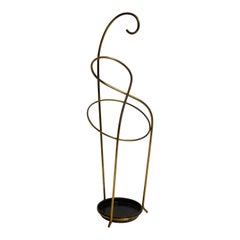 Extraordinaire beau et rare porte-parapluies en laiton The Modernity Mid Century.