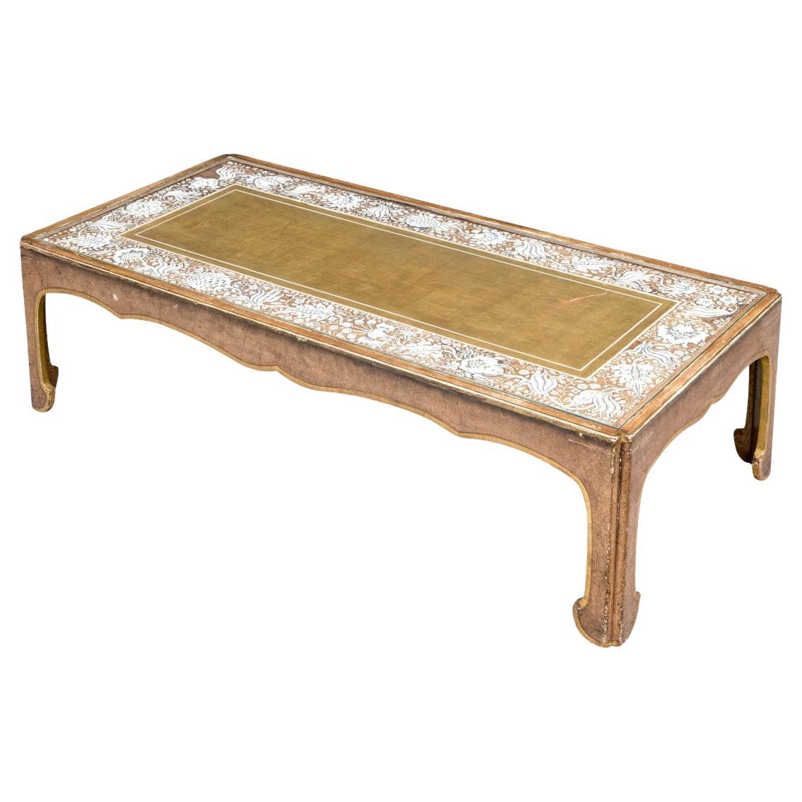 Extraordinary Bone Inlaid Cocktail Table For Sale