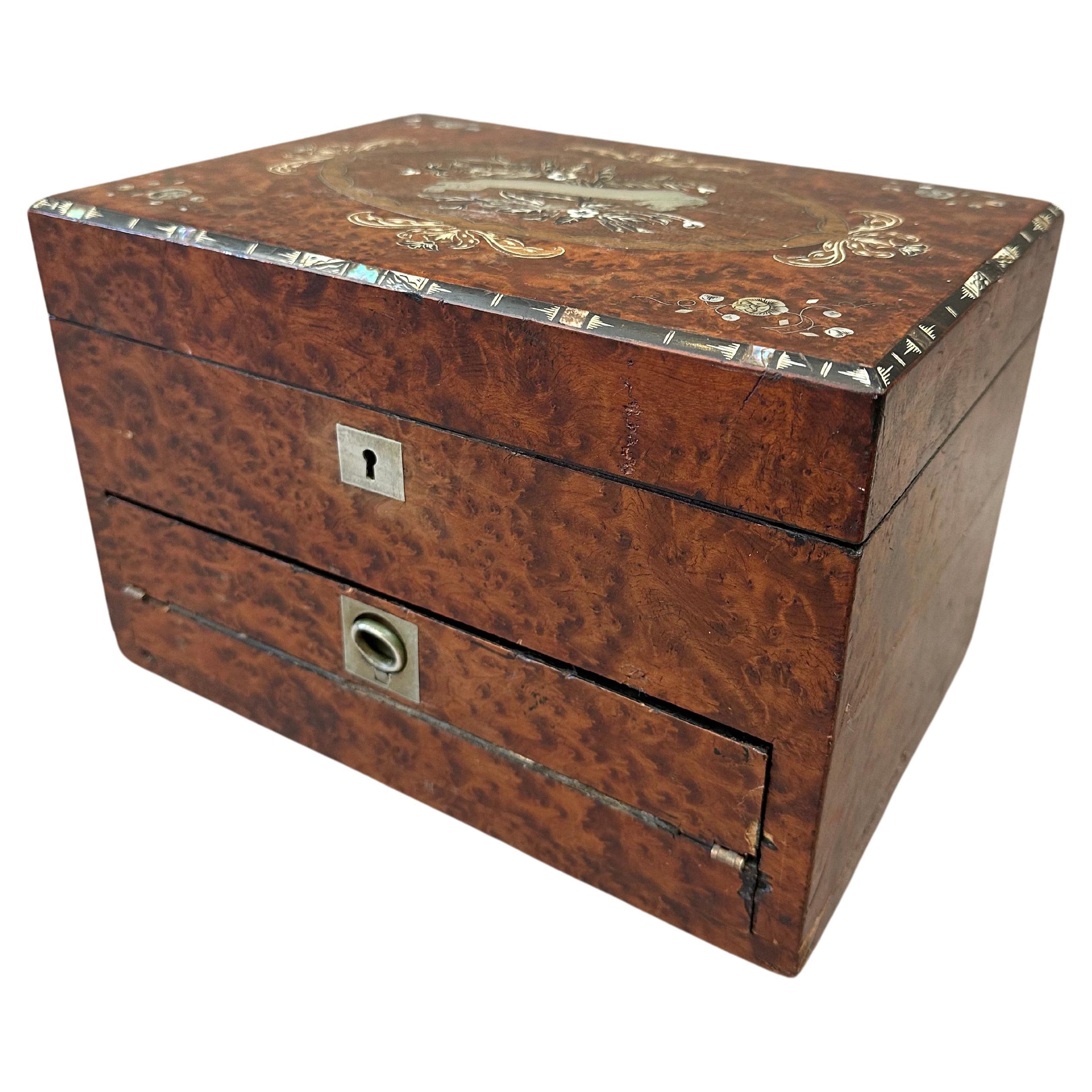 Extraordinary British Empire Travel Jewelry Box For Sale