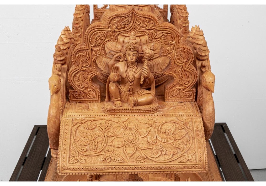 Extraordinary Carved Hindu Figural Sculpture with Krishna and Arjuna in The Triu For Sale 2