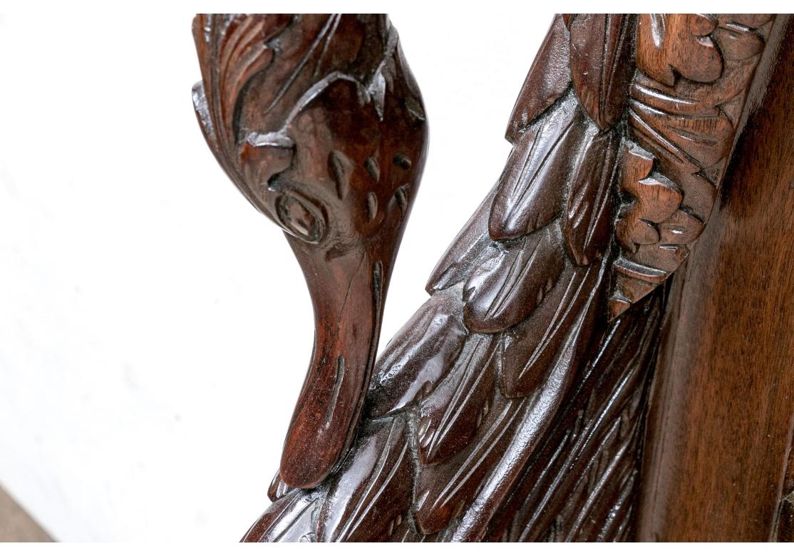 Extraordinary Carved Mahogany Full Bed With Swans For Sale 5