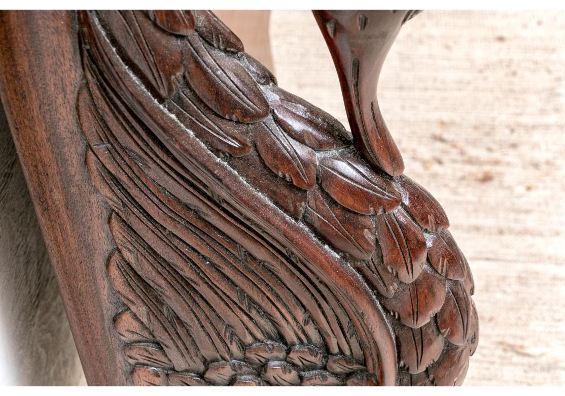 Extraordinary Carved Mahogany Full Bed With Swans For Sale 6