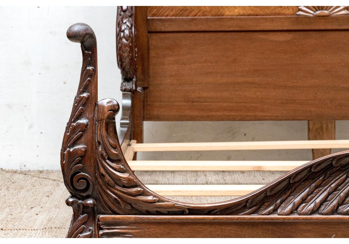 Extraordinary Carved Mahogany Full Bed With Swans For Sale 11