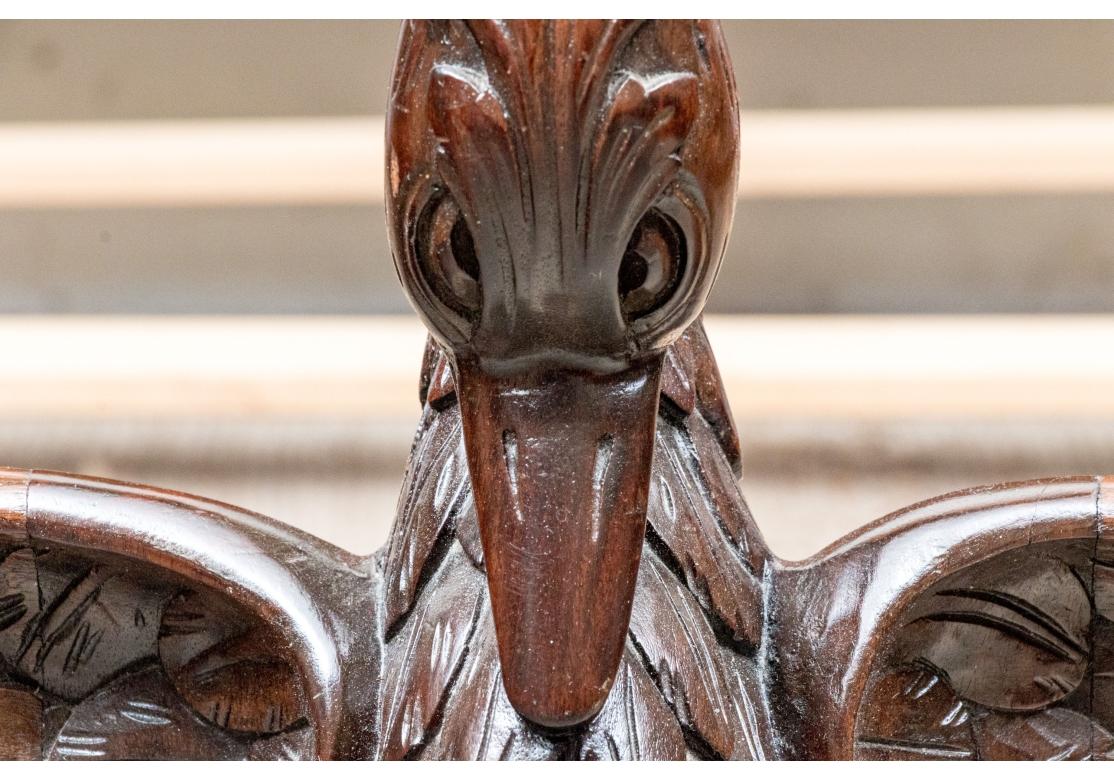 Extraordinary Carved Mahogany Full Bed With Swans For Sale 14