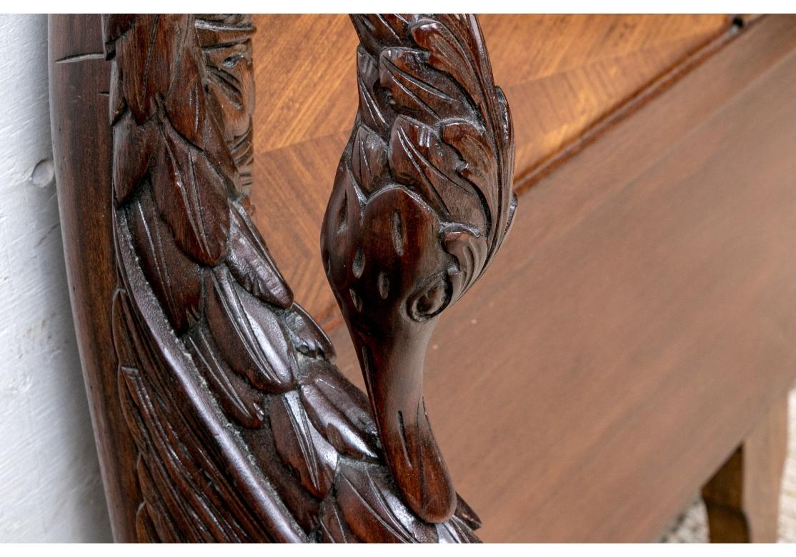 Extraordinary Carved Mahogany Full Bed With Swans For Sale 1