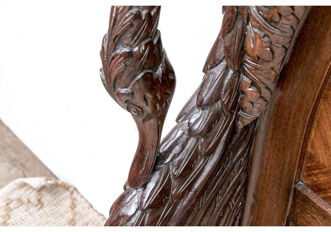 Extraordinary Carved Mahogany Full Bed With Swans For Sale 2