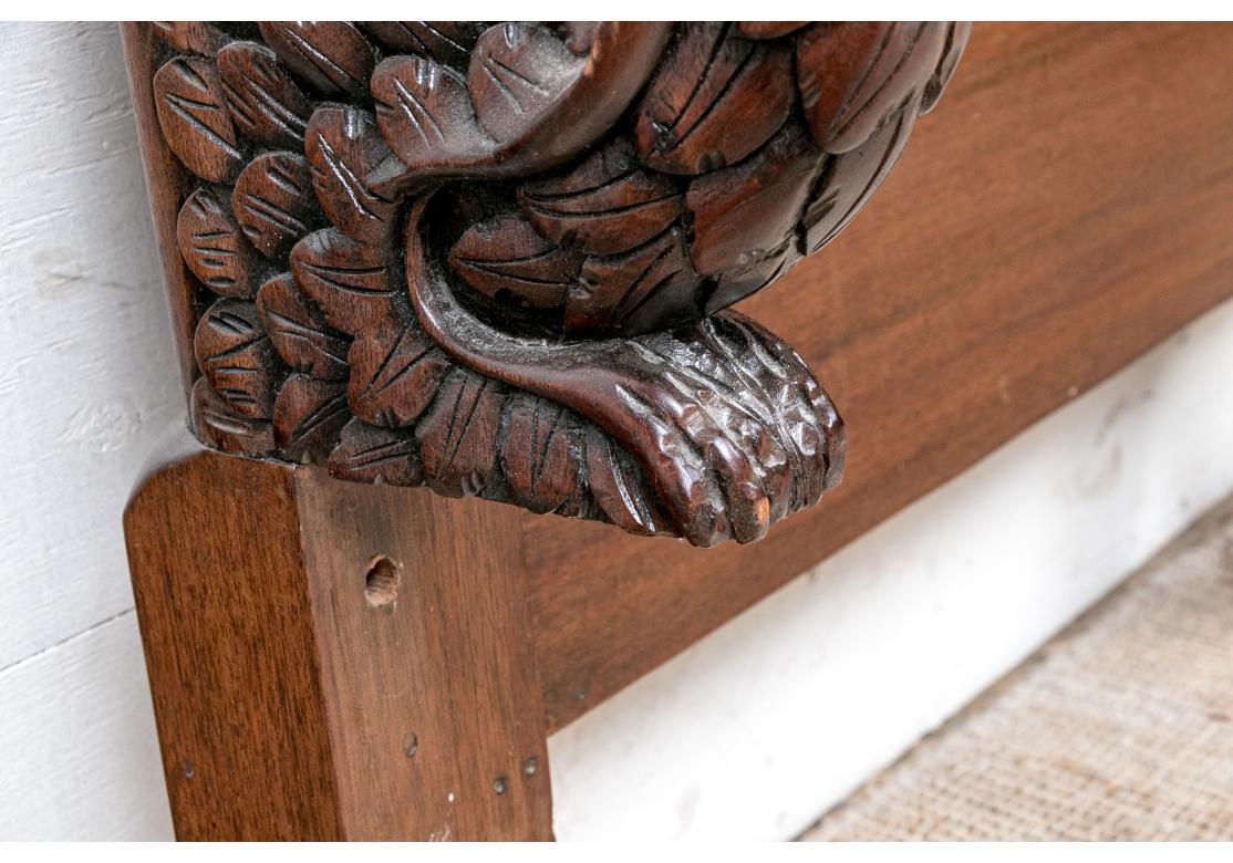 Extraordinary Carved Mahogany Full Bed With Swans For Sale 4