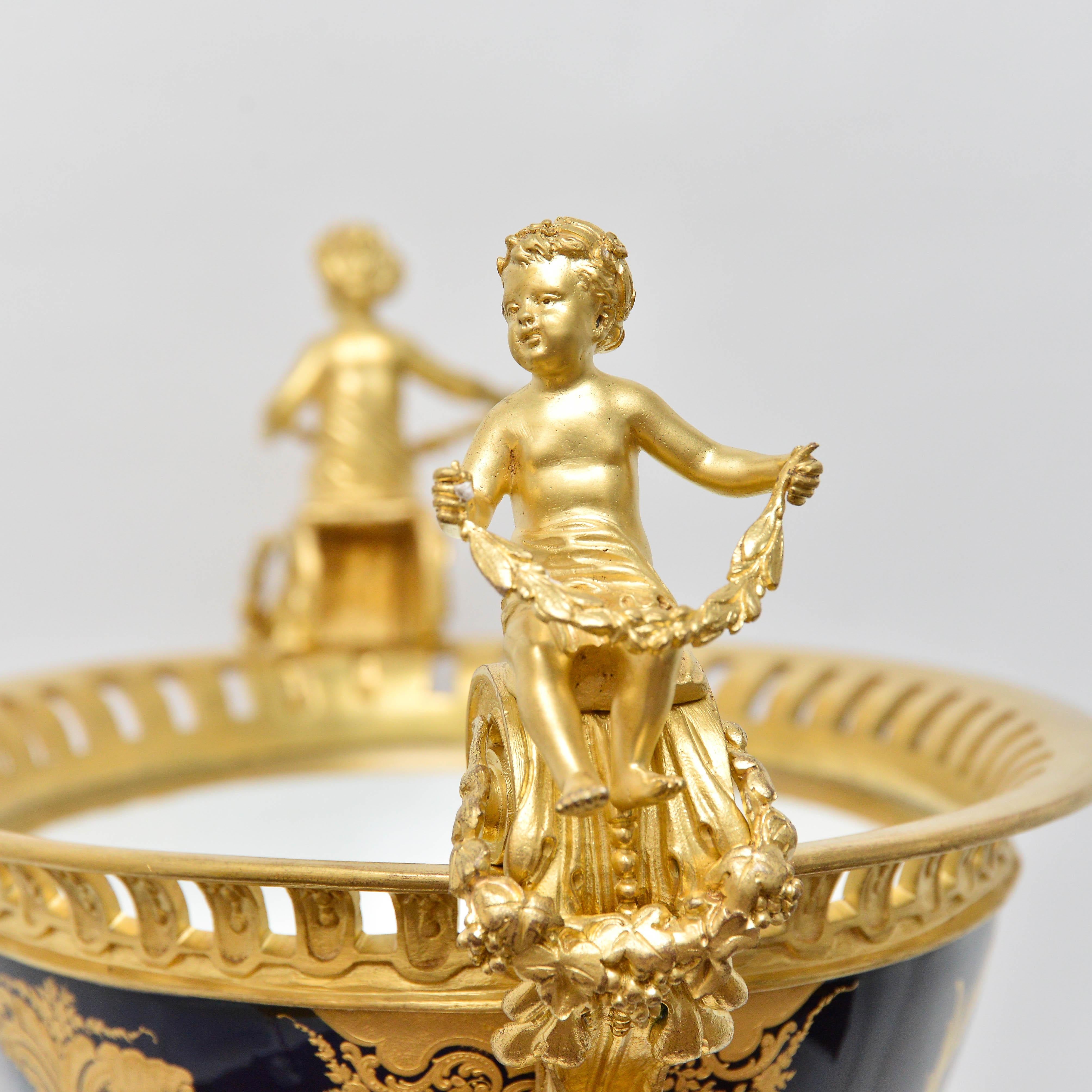 Extraordinary Centerpiece Sèvres Porcelain and Bronze, France, 1850s 7