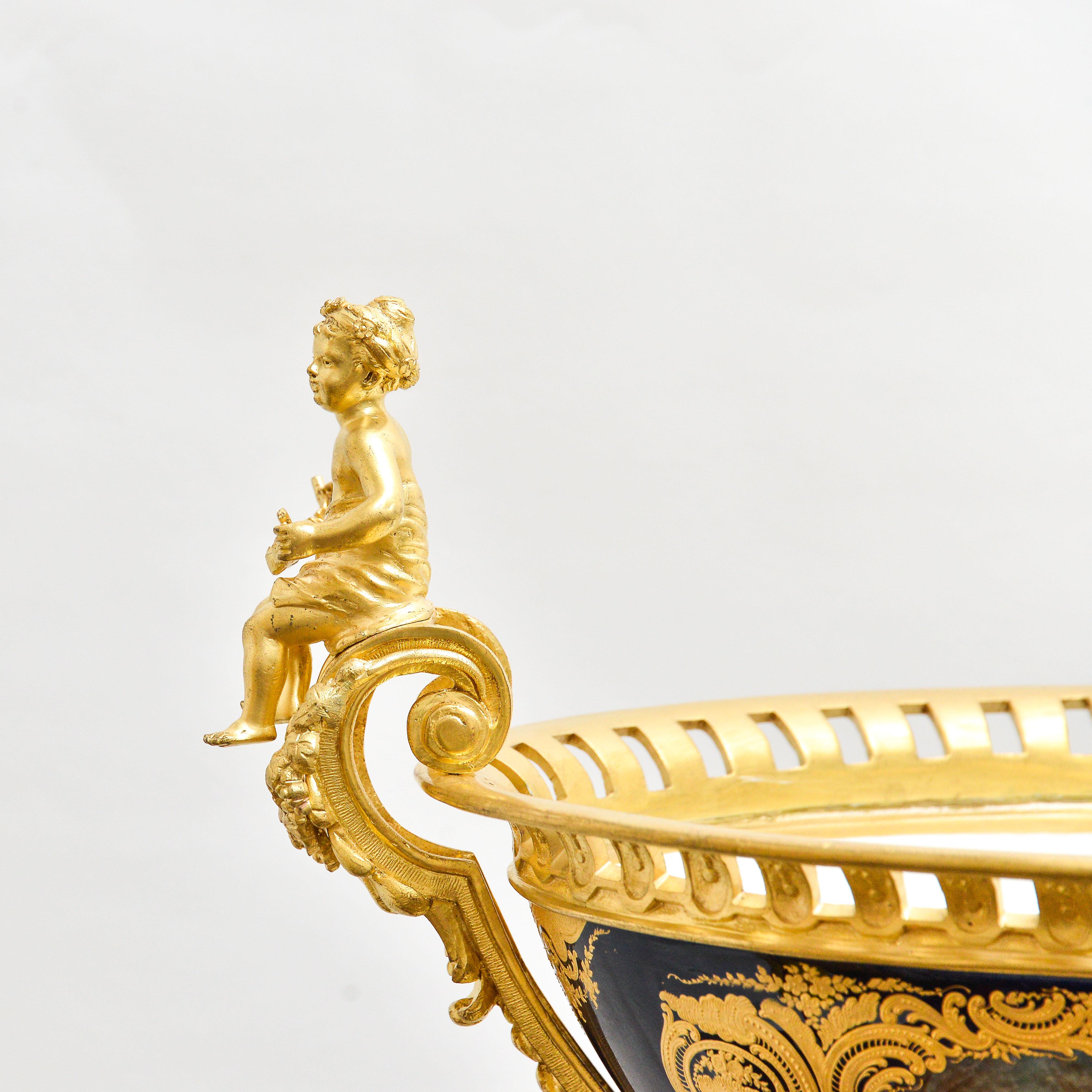 Extraordinary Centerpiece Sèvres Porcelain and Bronze, France, 1850s 2