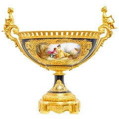 Extraordinary Centerpiece Sèvres Porcelain and Bronze, France, 1850s