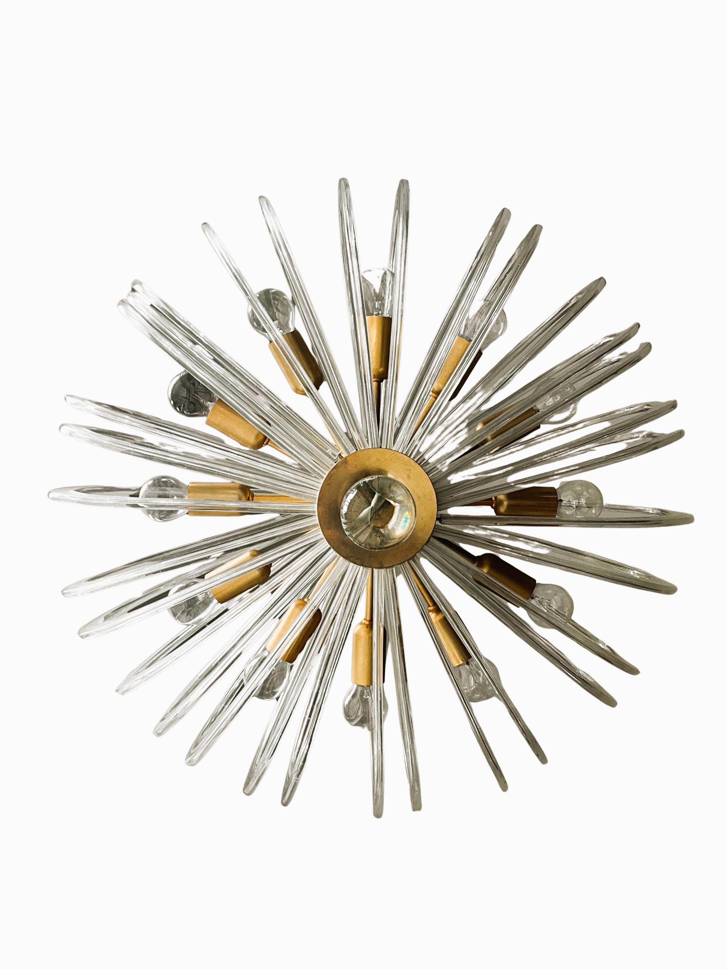 Außergewöhnliche Kronleuchter-Pendelleuchte Bakalowits Zalloni Mid-Century Design 60er Jahre im Angebot 3
