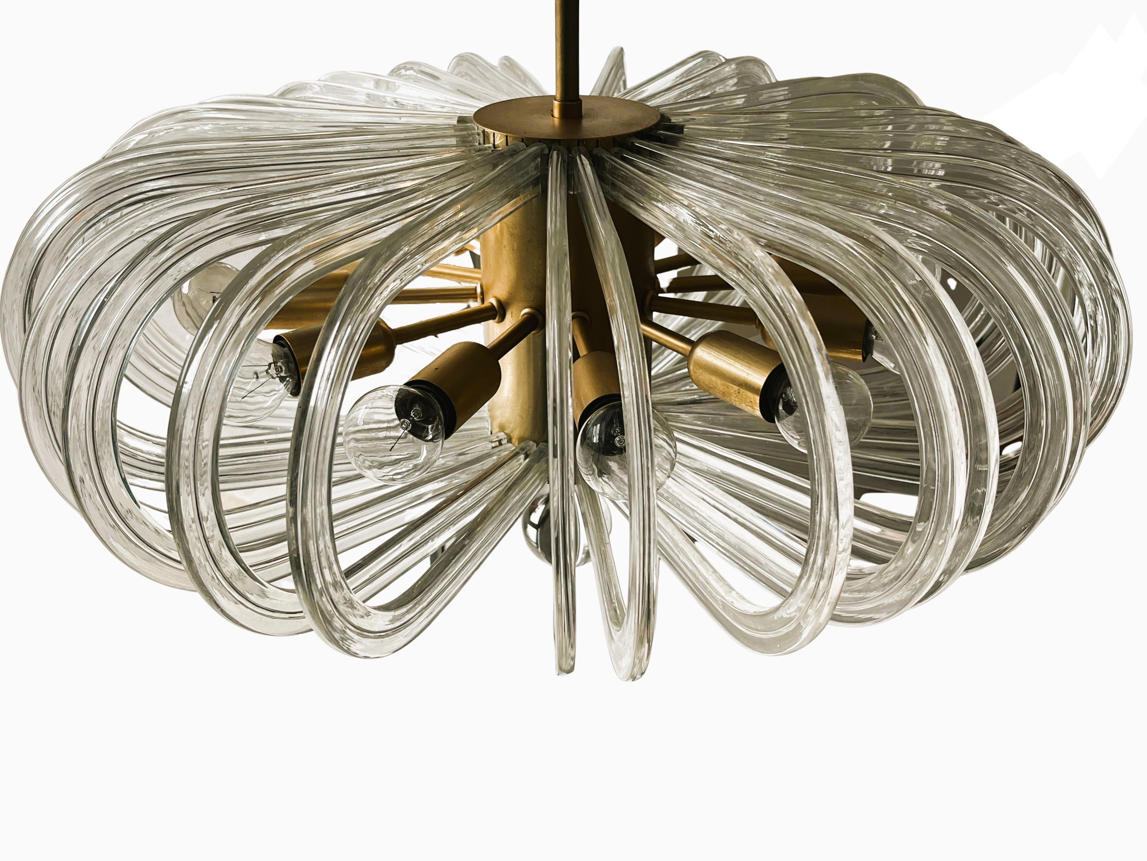 Außergewöhnliche Kronleuchter-Pendelleuchte Bakalowits Zalloni Mid-Century Design 60er Jahre (Metall) im Angebot