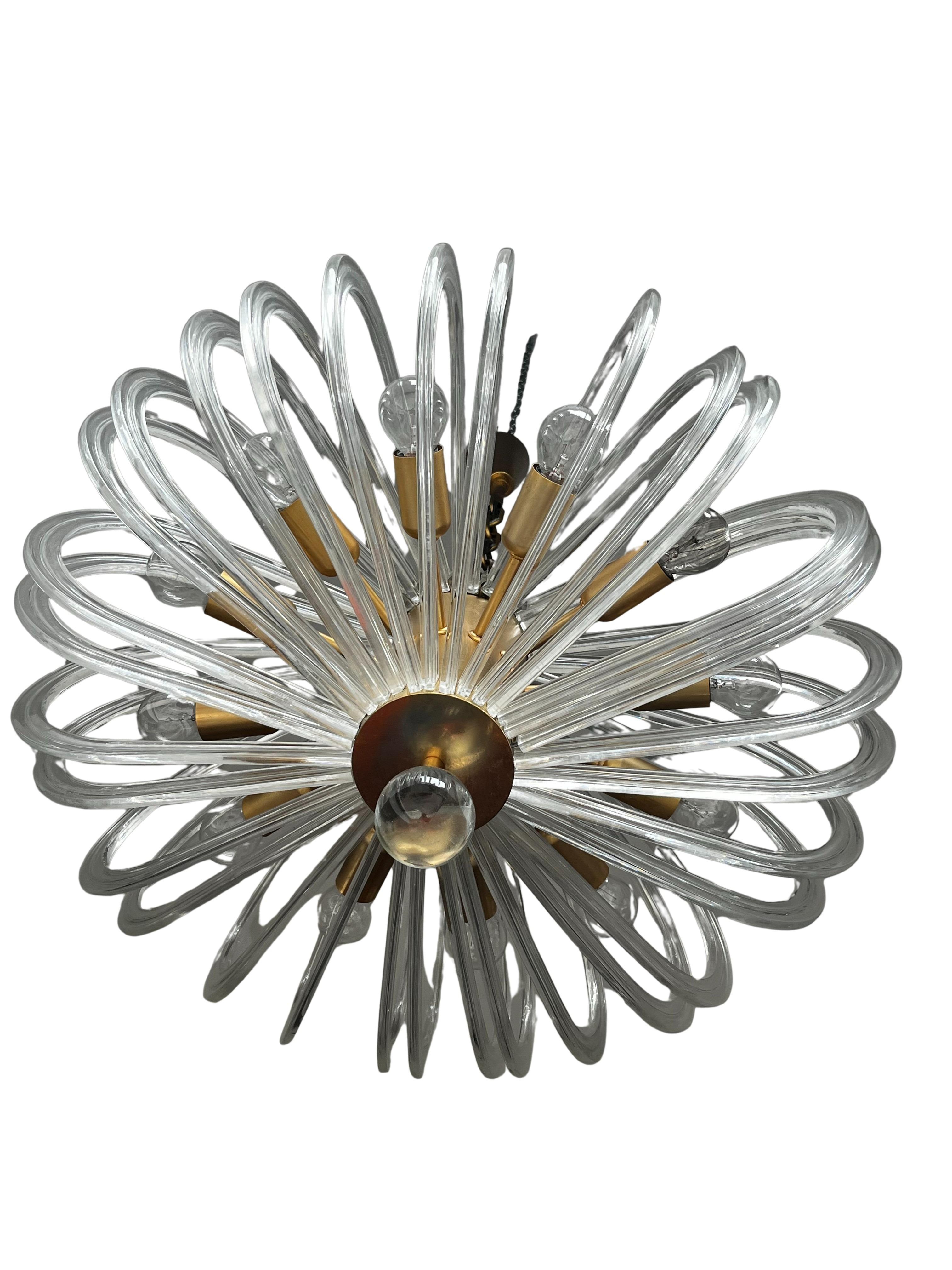 Außergewöhnliche Kronleuchter-Pendelleuchte Bakalowits Zalloni Mid-Century Design 60er Jahre im Angebot 1