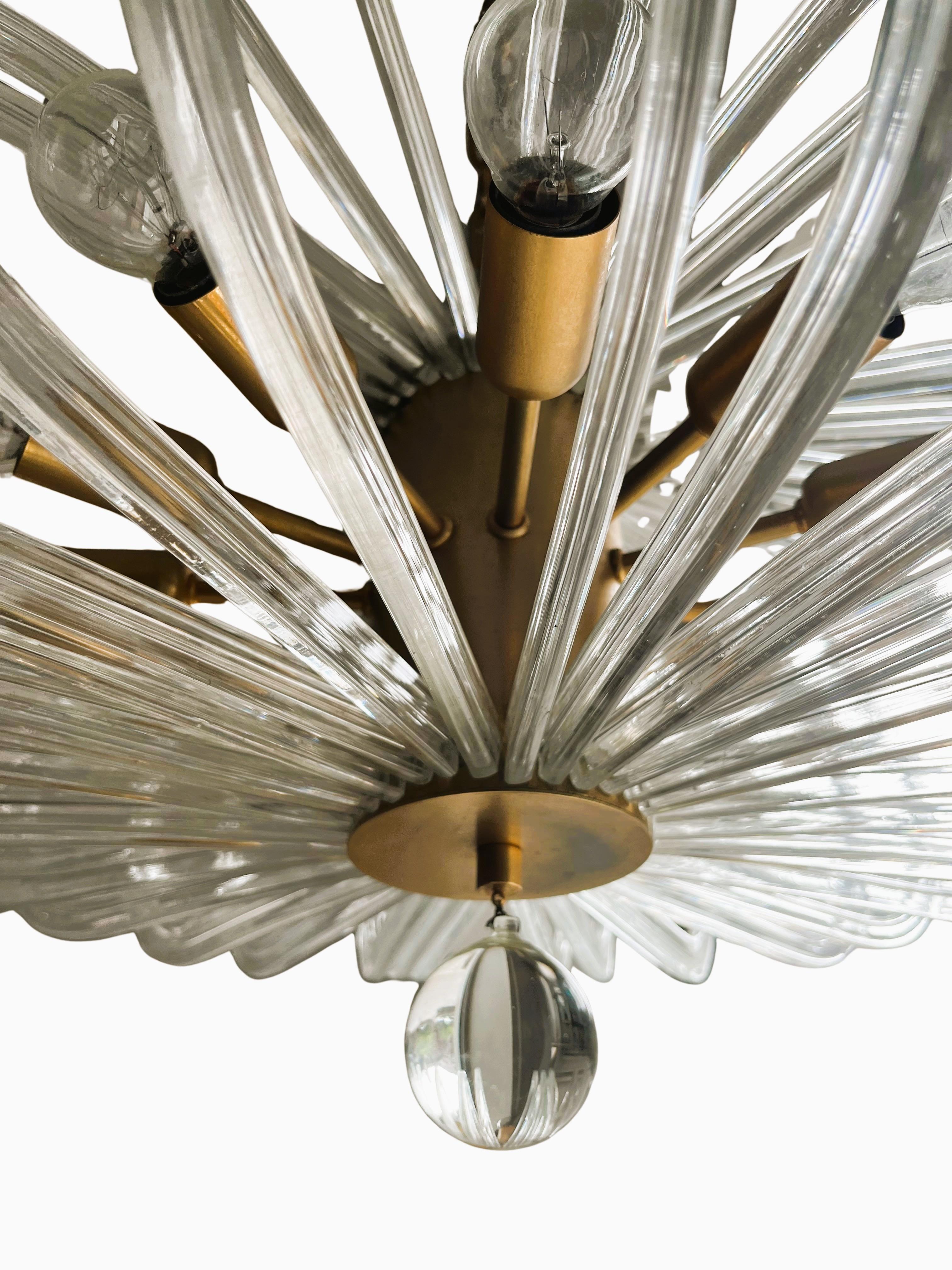 Außergewöhnliche Kronleuchter-Pendelleuchte Bakalowits Zalloni Mid-Century Design 60er Jahre im Angebot 2
