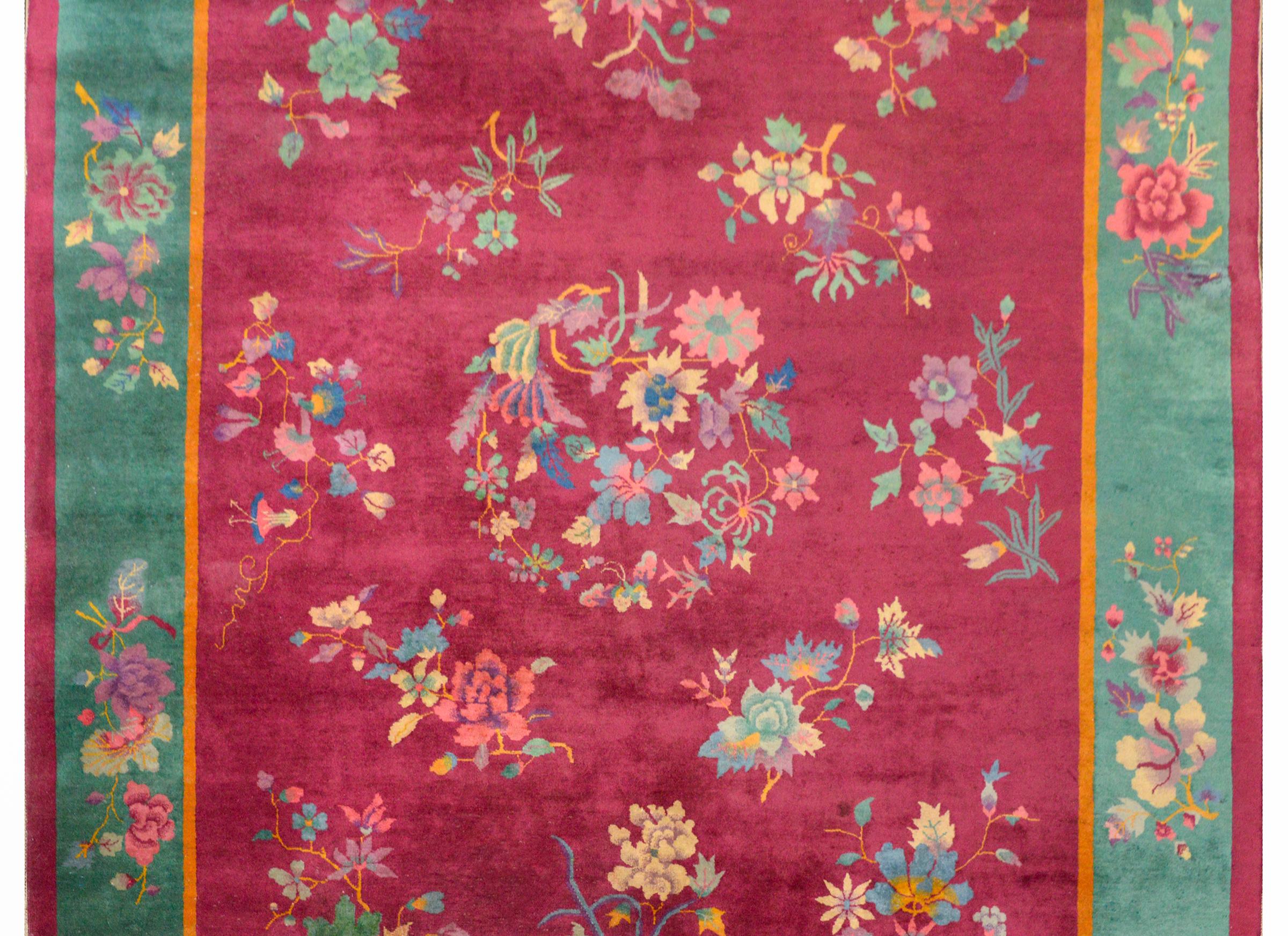 Vegetable Dyed Extraordinary Chinese Art Deco Rug For Sale