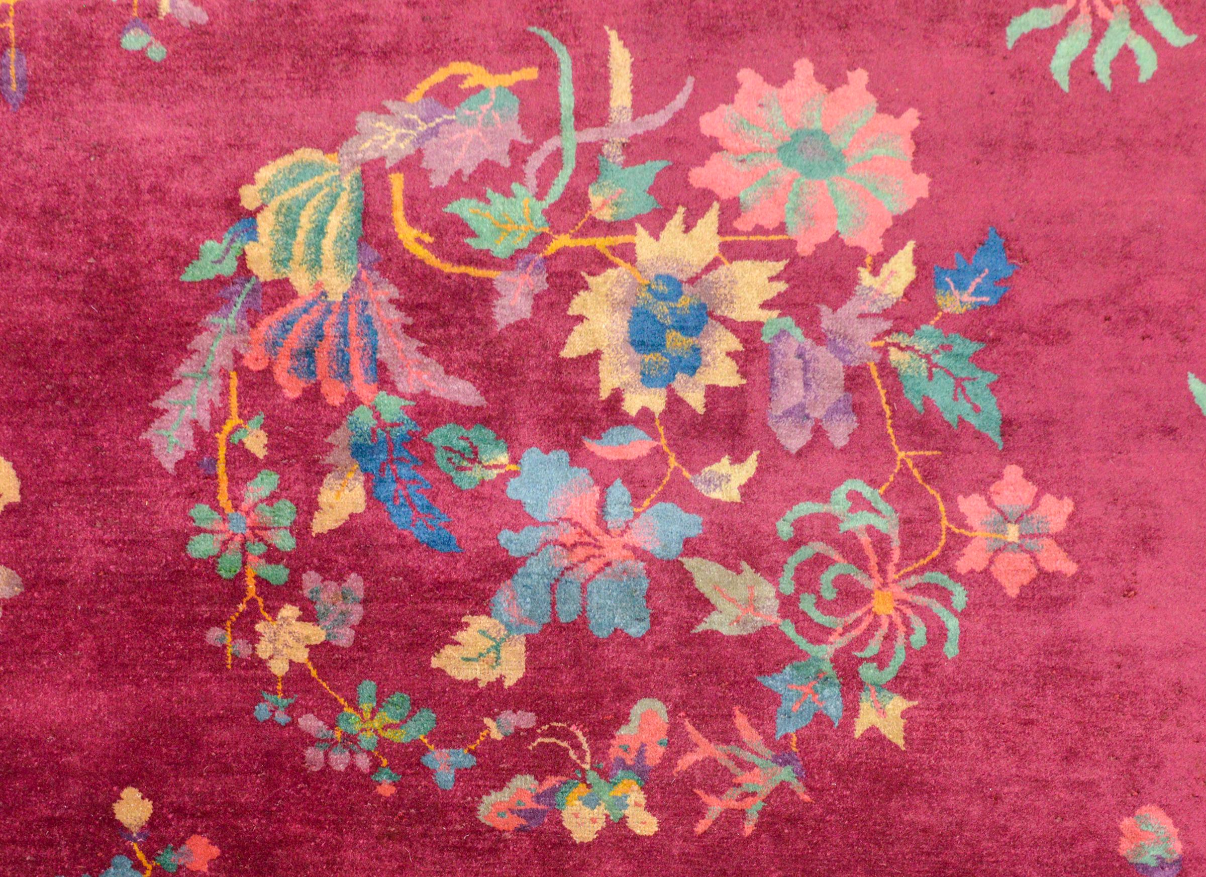 Außergewöhnlicher chinesischer Art-Déco-Teppich (Pflanzlich gefärbt) im Angebot