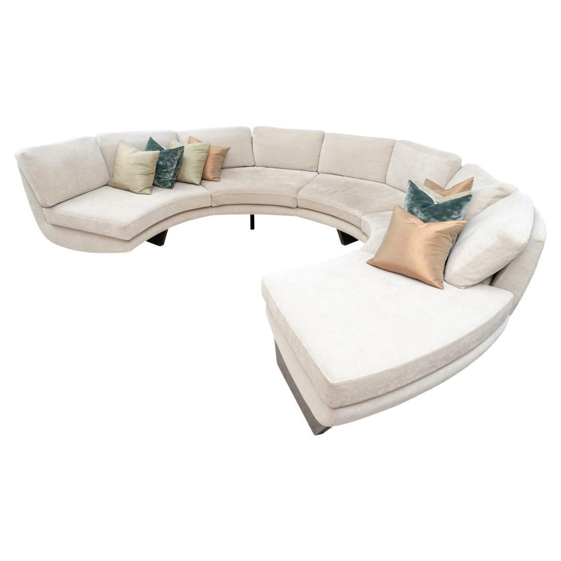 Extraordinary Circular “Clip” Sofa By Ransom Culler For Thayer Coggin