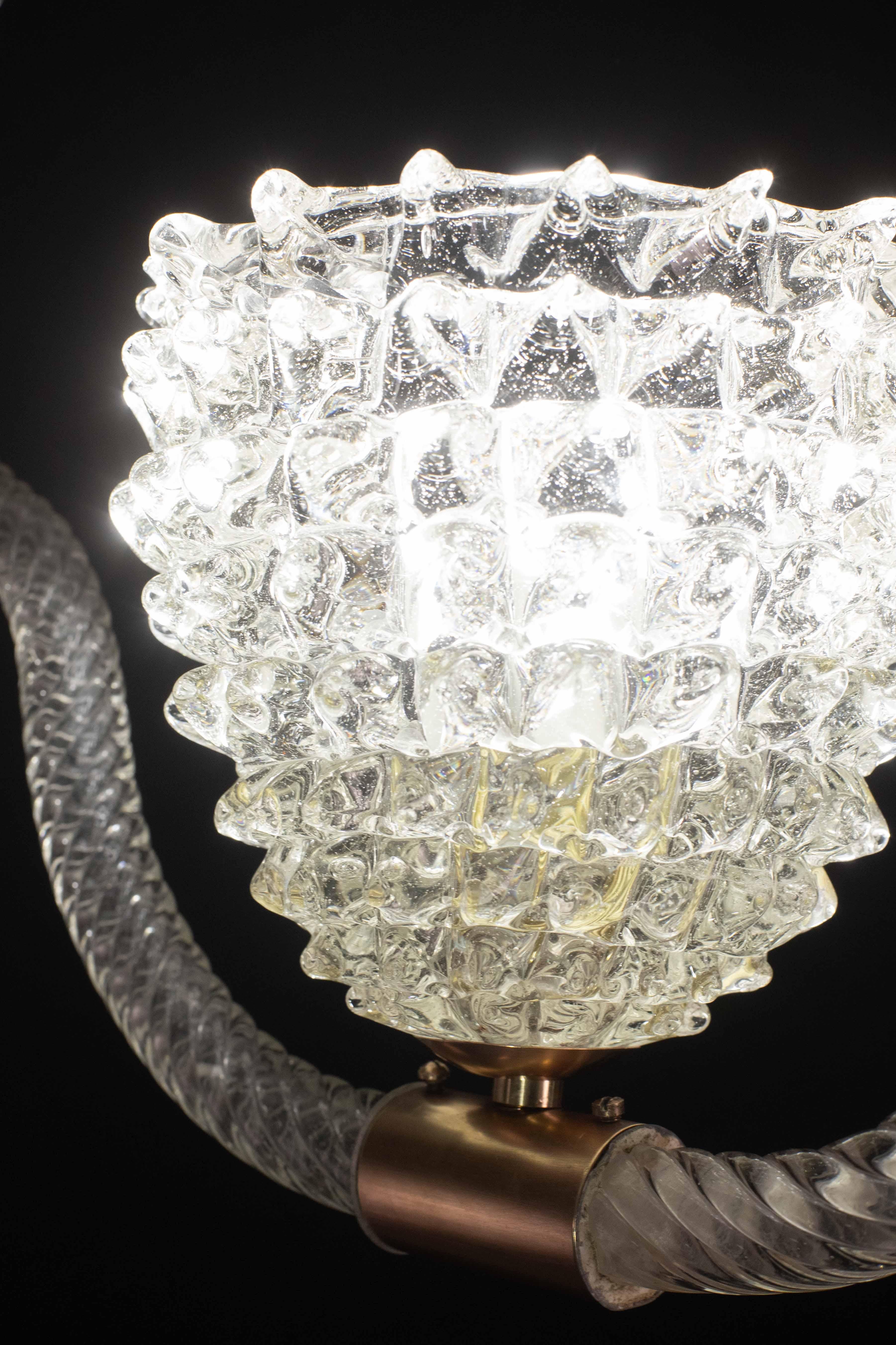 Straordinario lampadario in vetro trasparente di Murano di Barovier&Toso, anni '40 in vendita 6