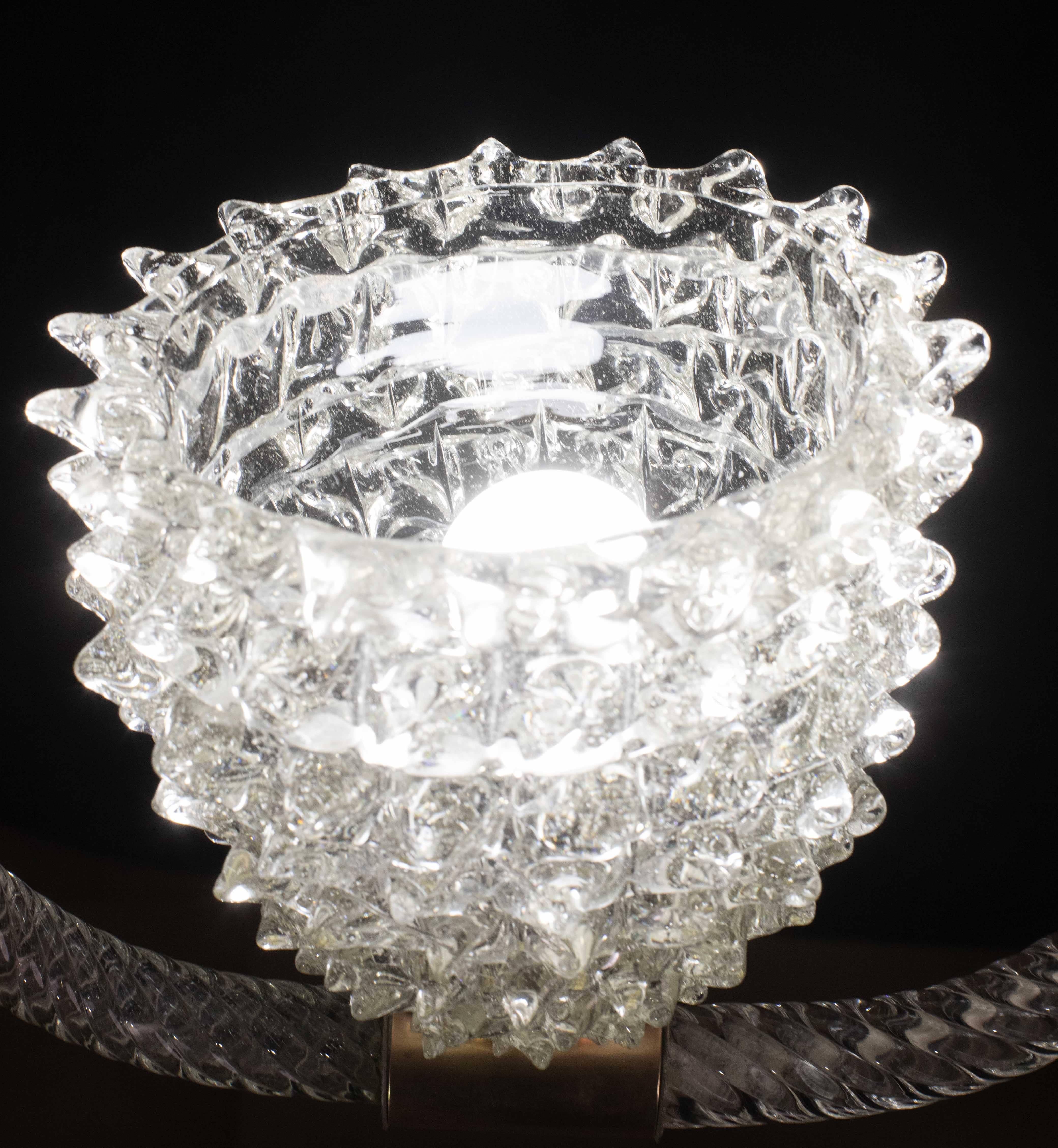 Vetro di Murano Straordinario lampadario in vetro trasparente di Murano di Barovier&Toso, anni '40 in vendita