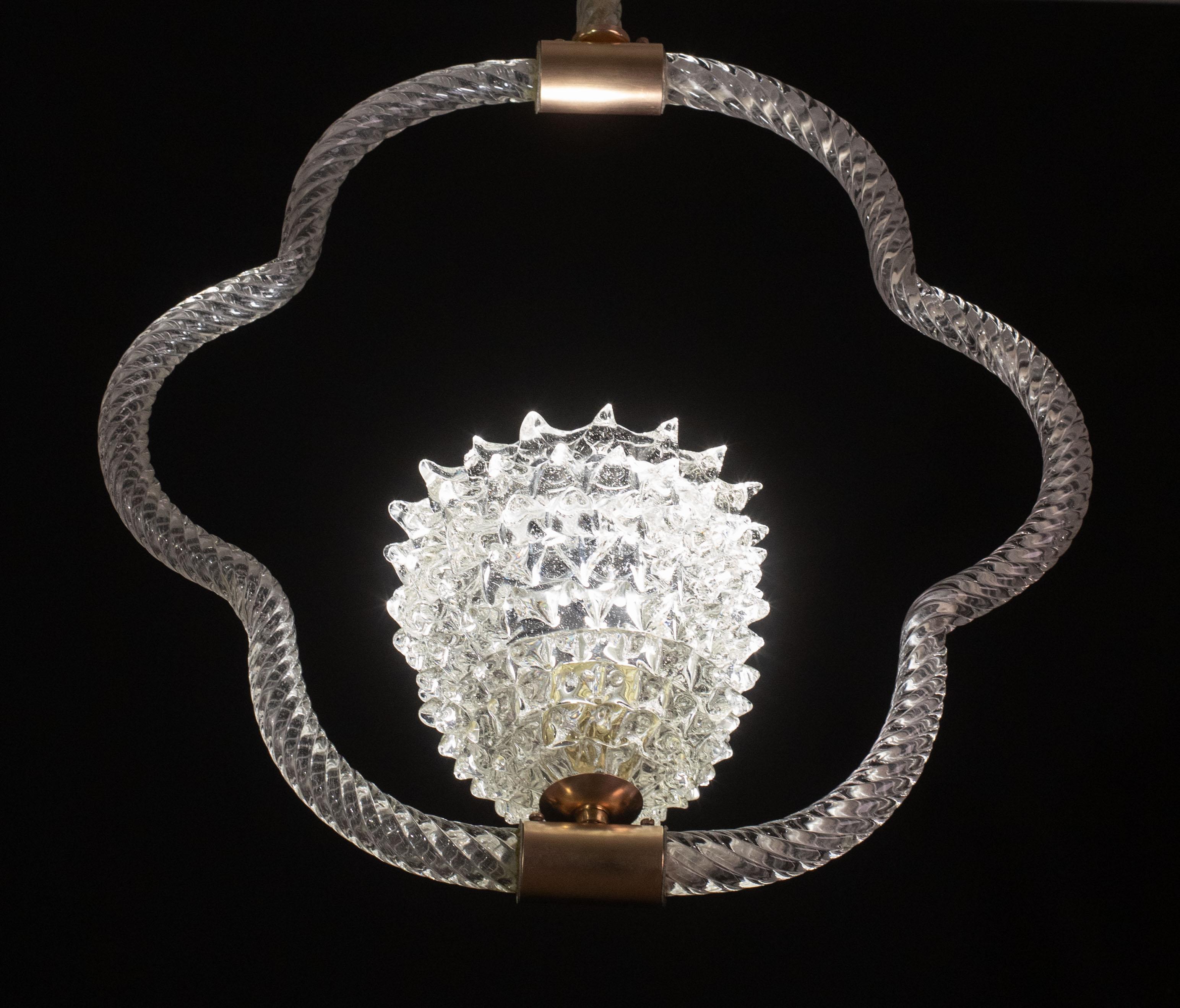 Straordinario lampadario in vetro trasparente di Murano di Barovier&Toso, anni '40 in vendita 3