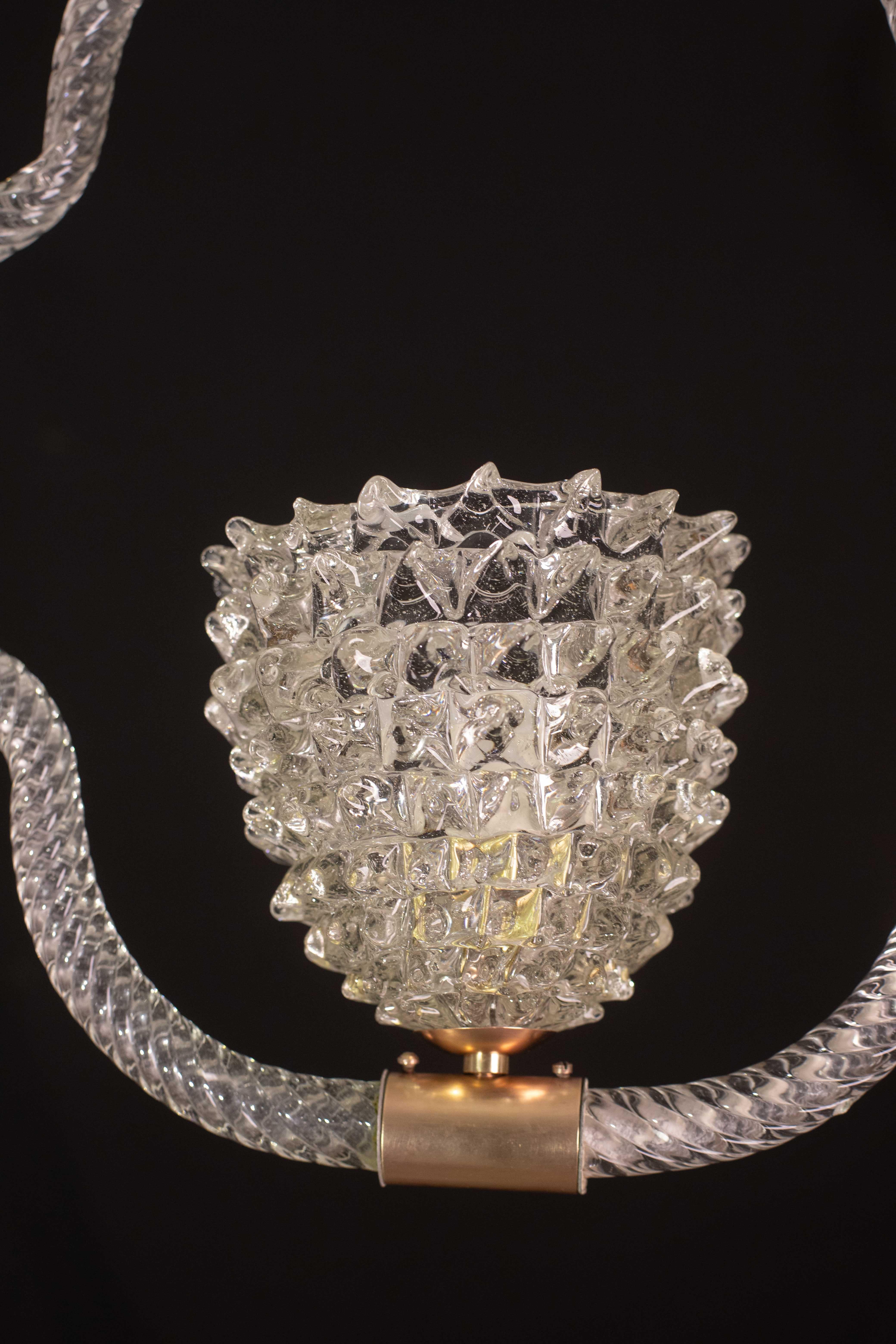 Straordinario lampadario in vetro trasparente di Murano di Barovier&Toso, anni '40 in vendita 4