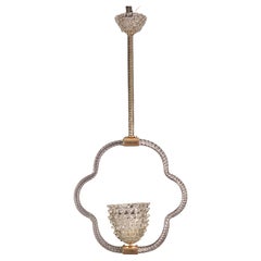 Extraordinary Clear Rostrato Murano Glass Chandelier by Barovier & Toso, 1940s