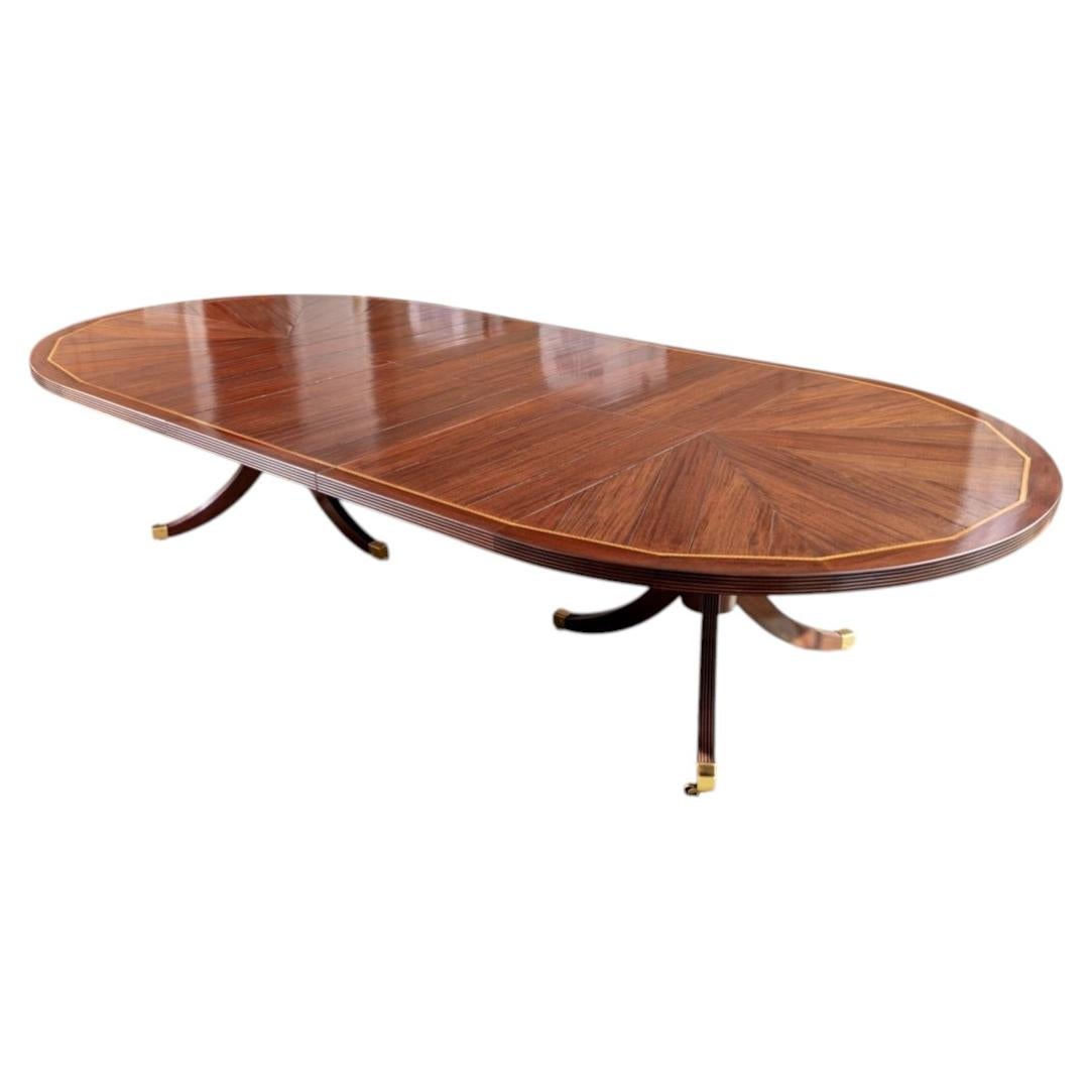 Extraordinary Custom Double Pedestal Dining Table Attributed to Smith & Watson