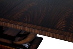 Extraordinary Custom-Made Art Deco Mahogany Dining Table with Walnut Banding